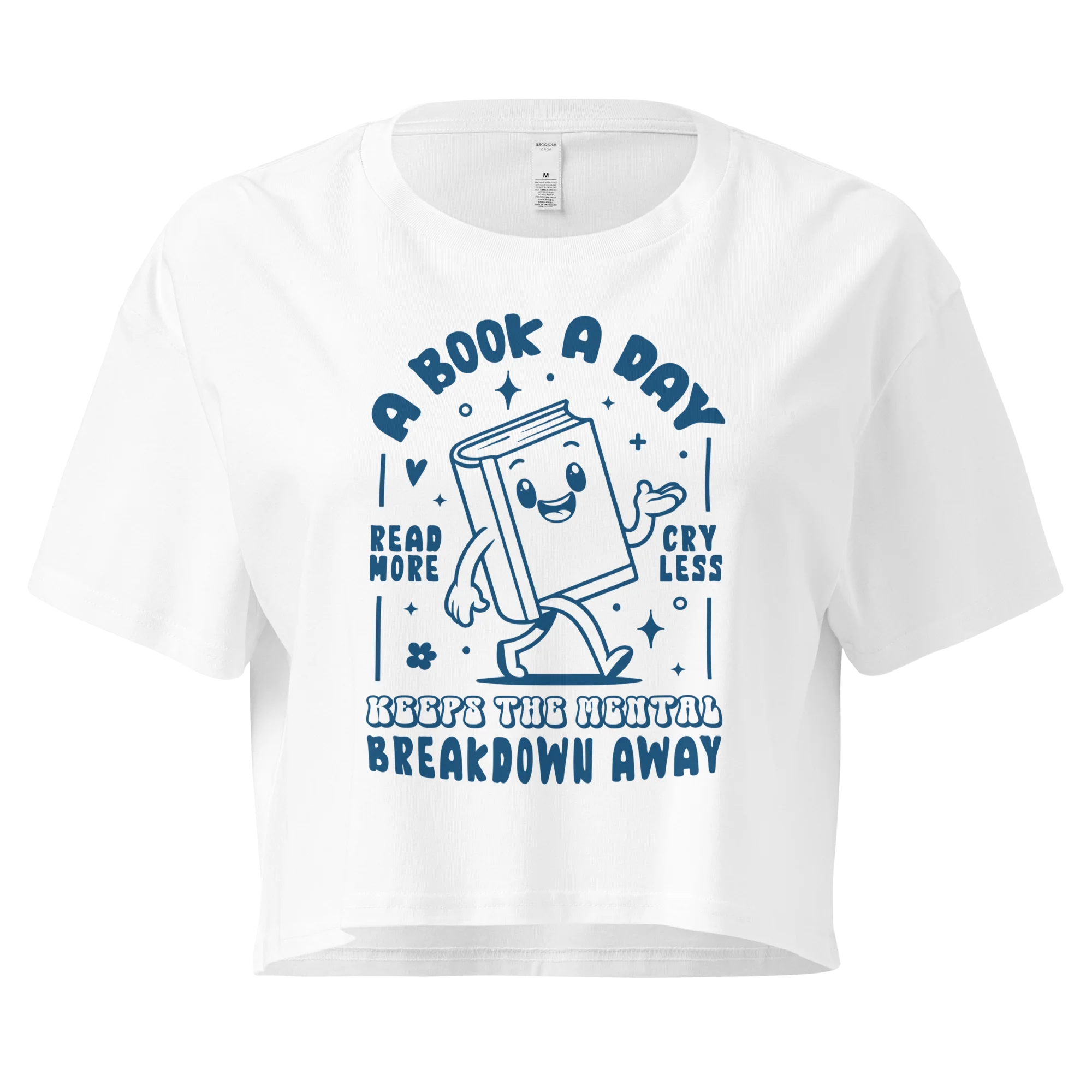 A Book a Day Mental Breakdown Away Crop Tee