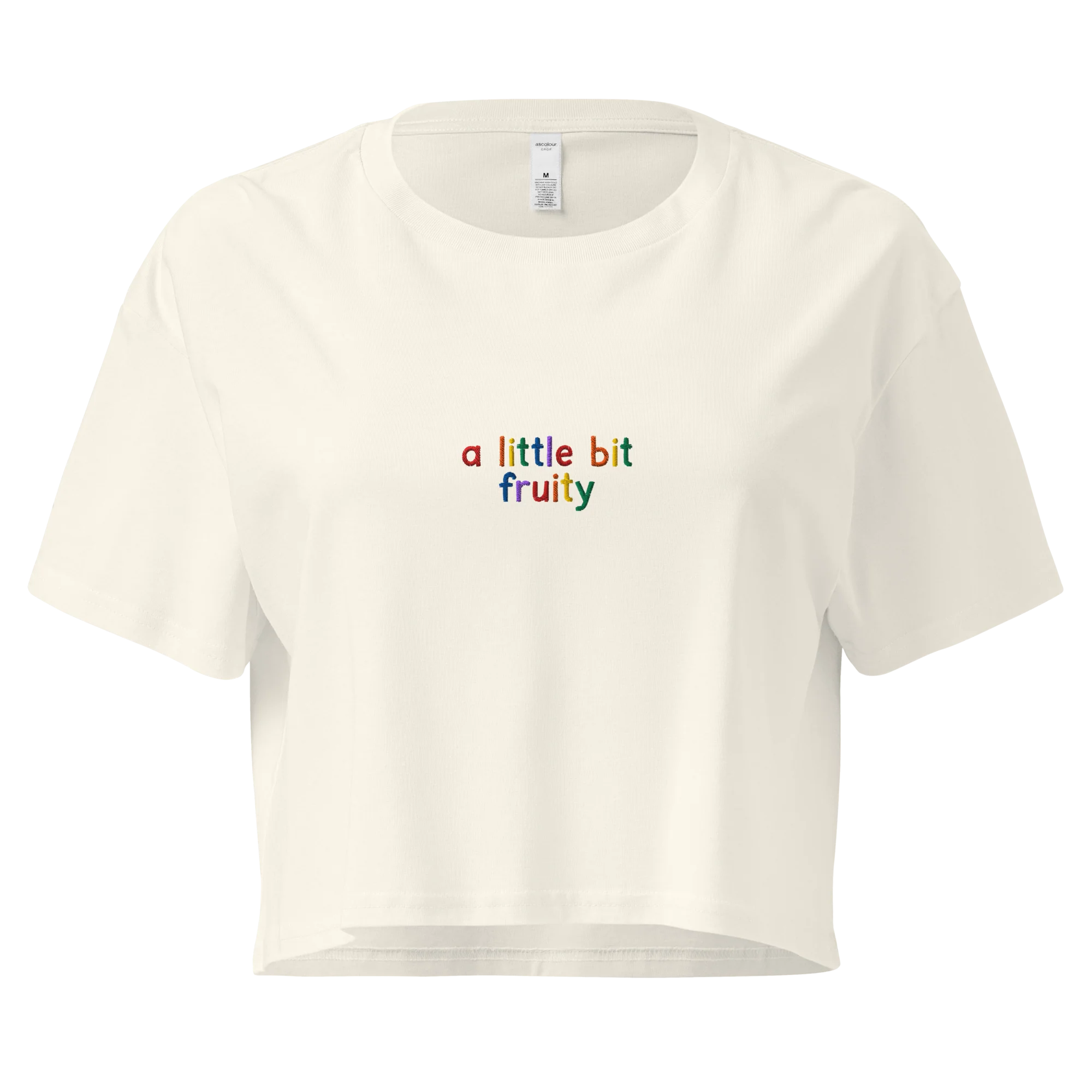 A Little Bit Fruity Pride Embroidered Crop Tee - Image 3