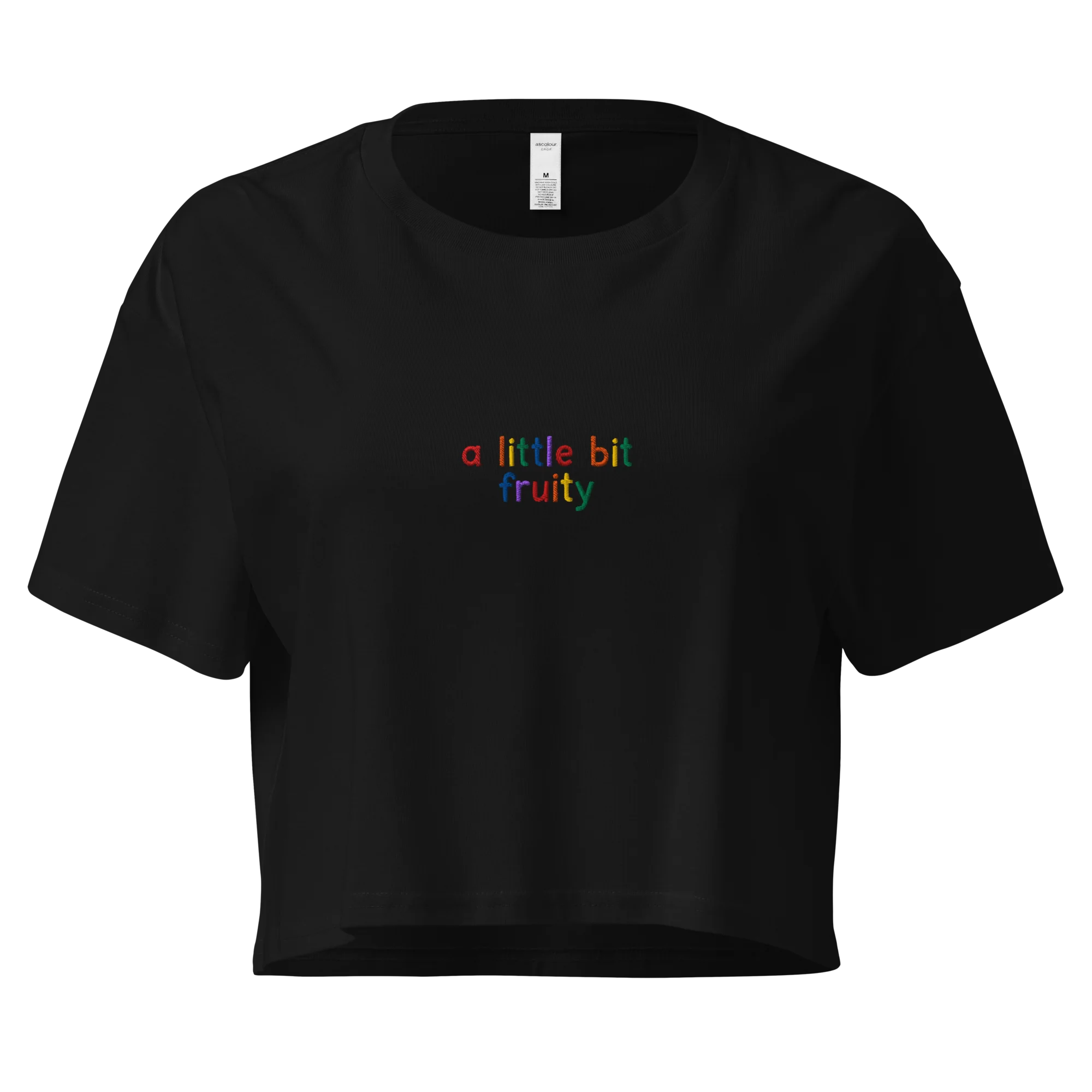 A Little Bit Fruity Pride Embroidered Crop Tee - Image 4