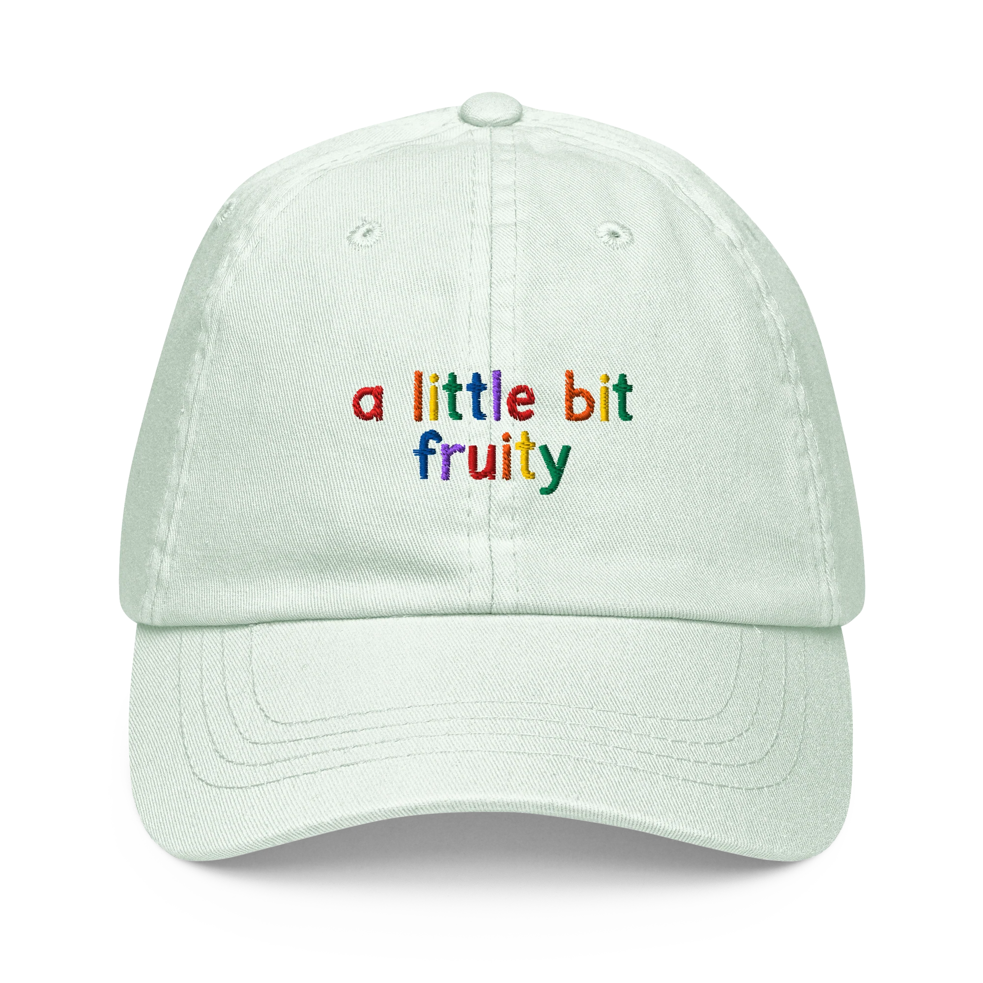 A Little Bit Fruity Pride Embroidered Pastel Baseball Cap - Image 10