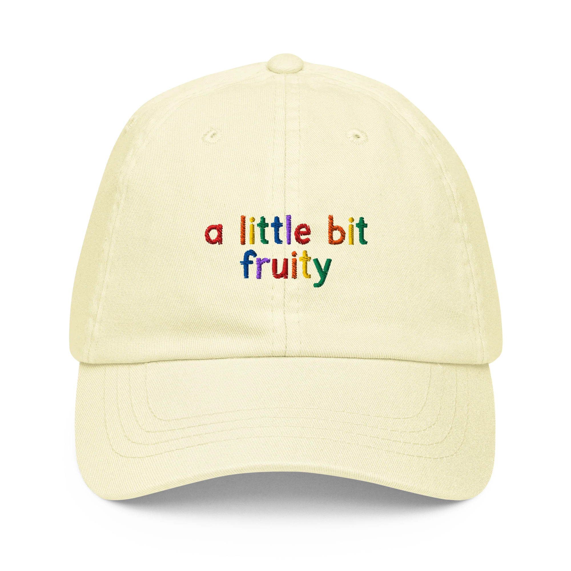 A Little Bit Fruity Pride Embroidered Pastel Baseball Cap - Image 4