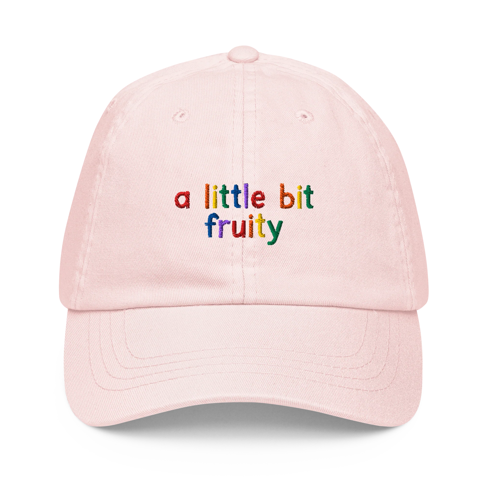 A Little Bit Fruity Pride Embroidered Pastel Baseball Cap - Image 7
