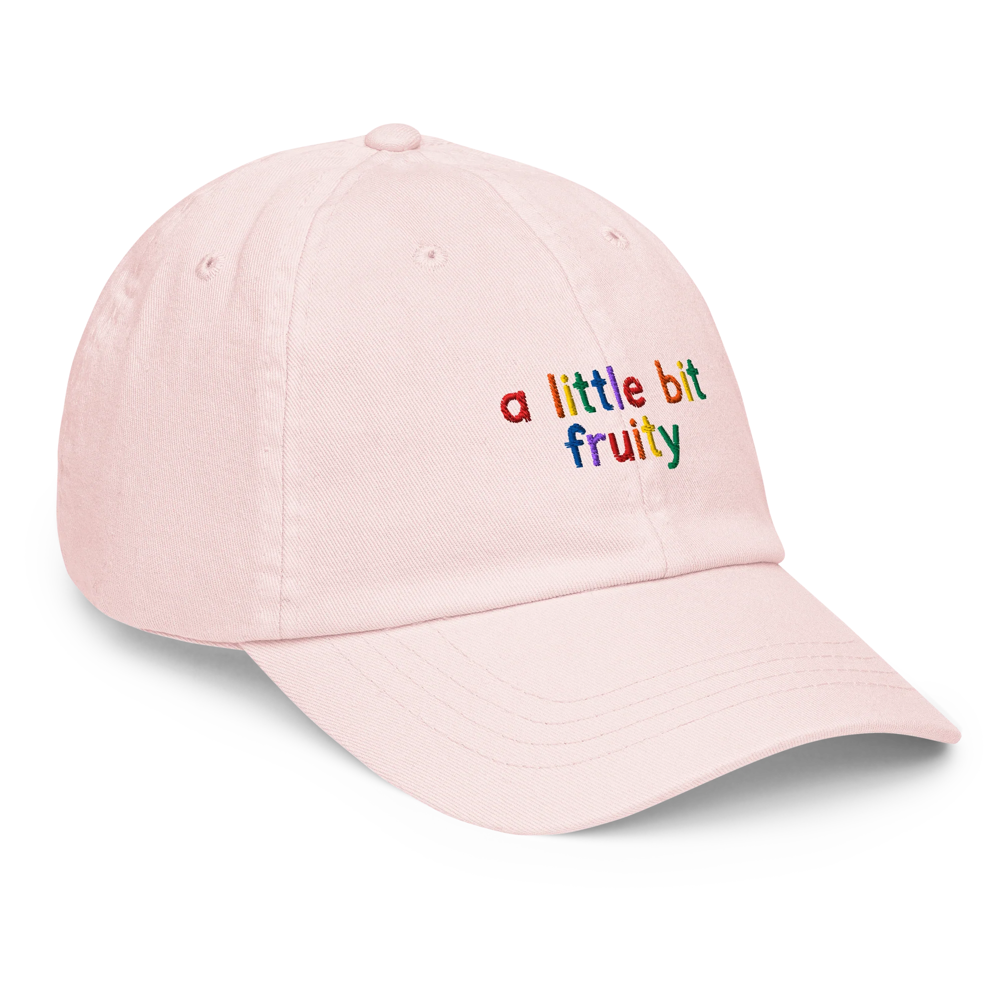 A Little Bit Fruity Pride Embroidered Pastel Baseball Cap - Image 8