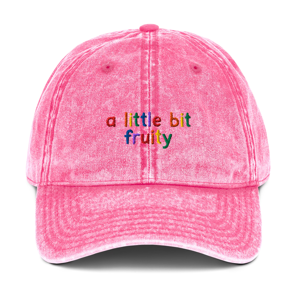 A Little Bit Fruity Pride Embroidered Vintage Cap