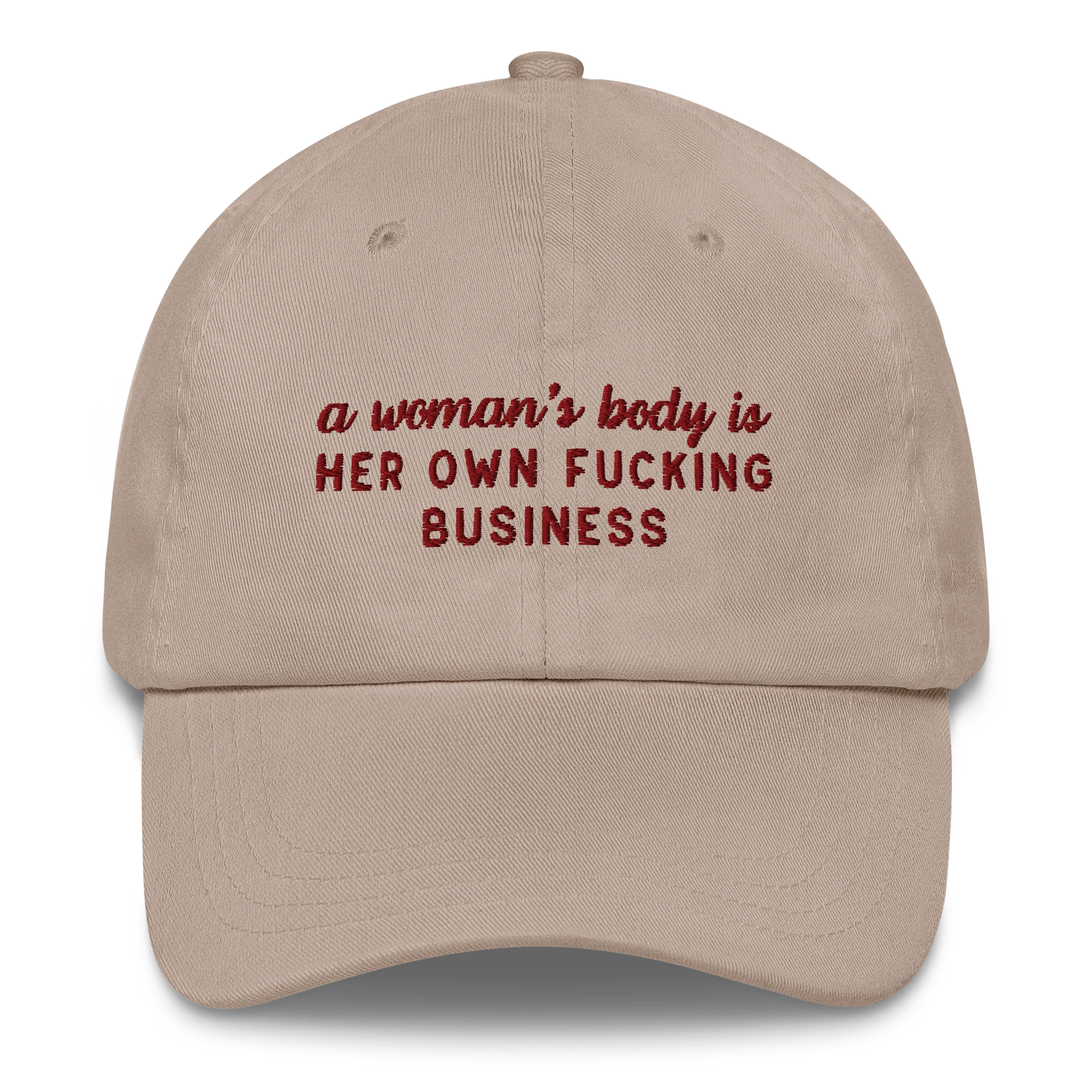A Woman's Body Is Her Own Fucking Business Embroidered Cap - Image 7