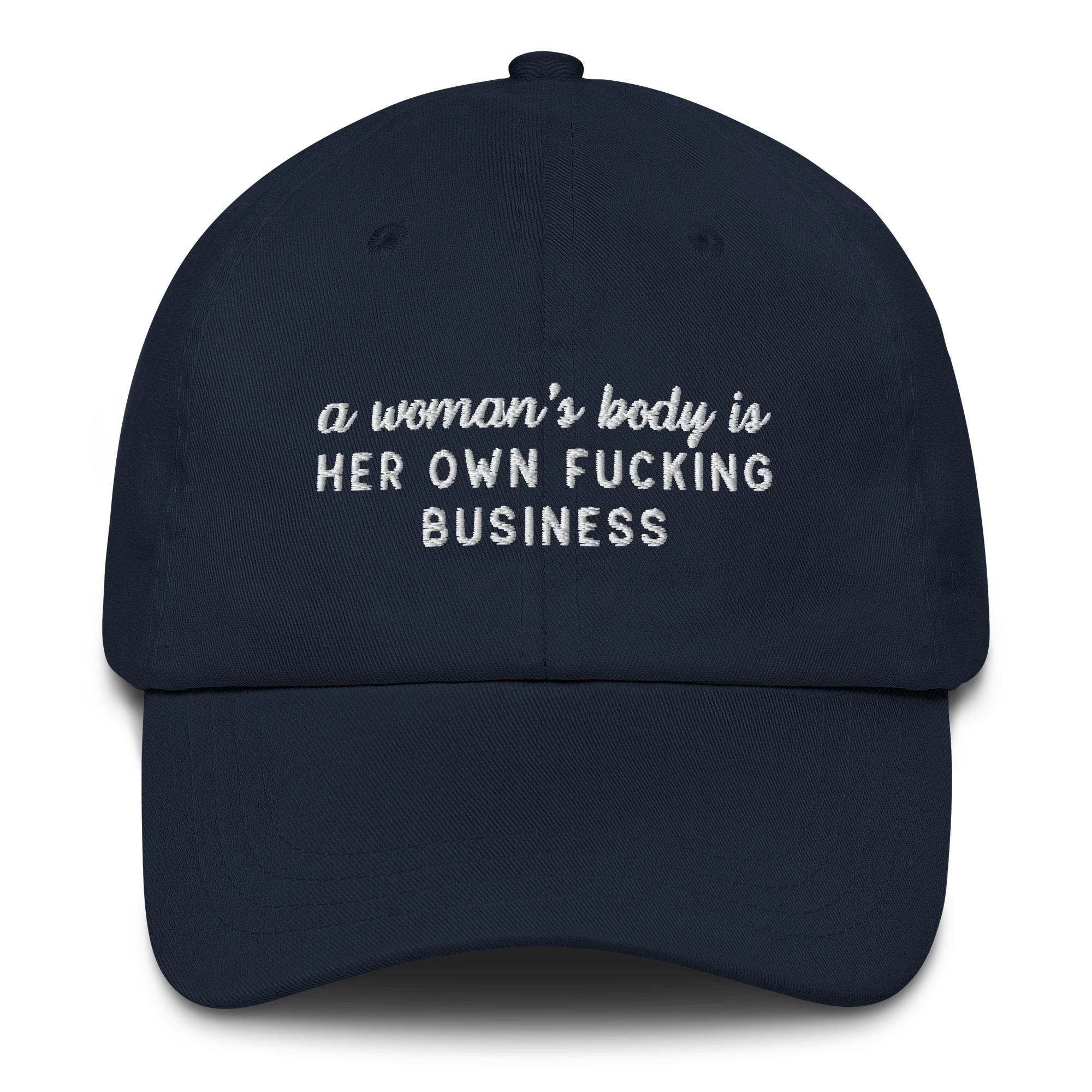 A Woman's Body Is Her Own Fucking Business Embroidered Cap - Image 8