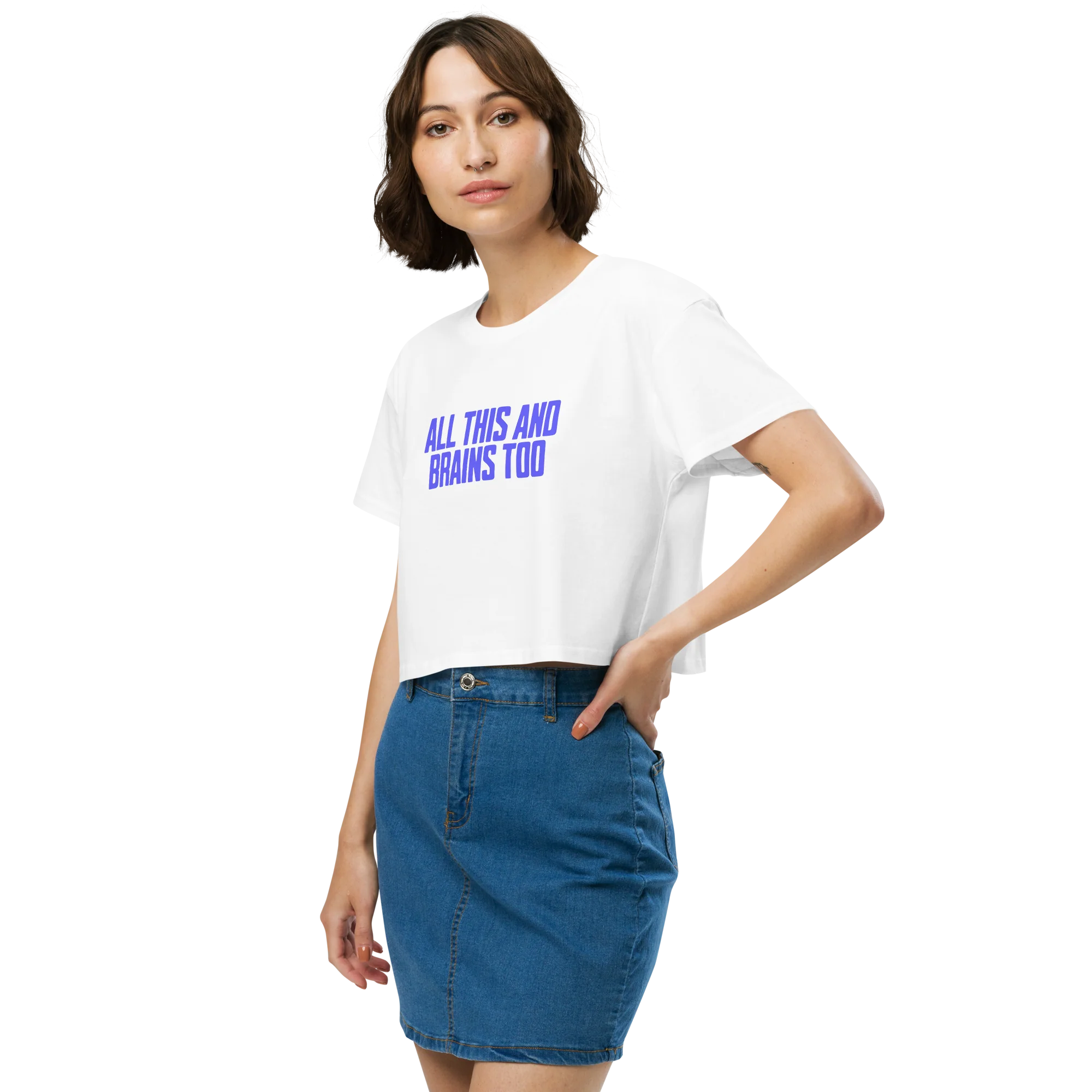 All This And Brains Too Crop Tee - Image 5
