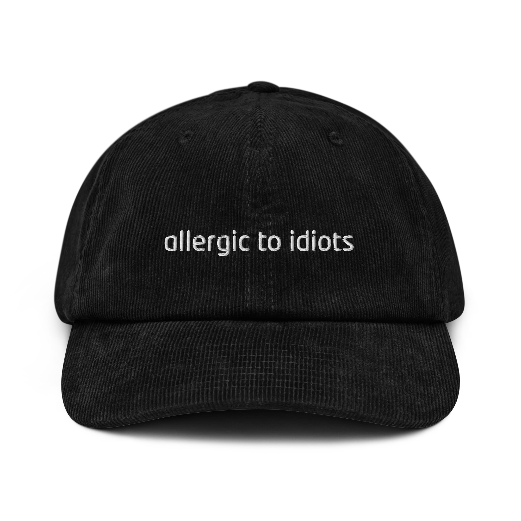 Allergic To Idiots Embroidered Corduroy Cap - Image 3