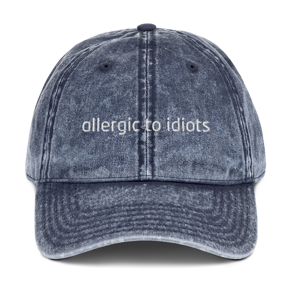 Allergic To Idiots Embroidered Vintage Cap - Image 4