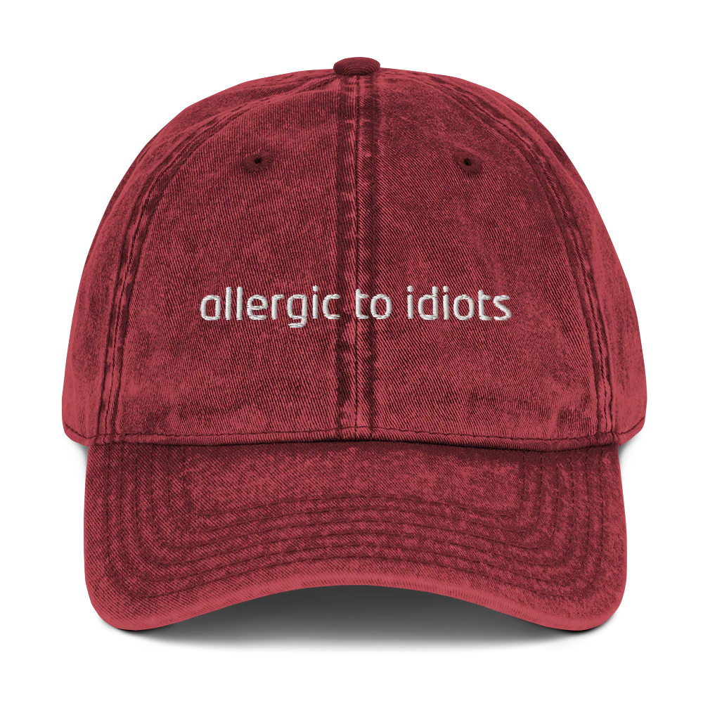 Allergic To Idiots Embroidered Vintage Cap - Image 5