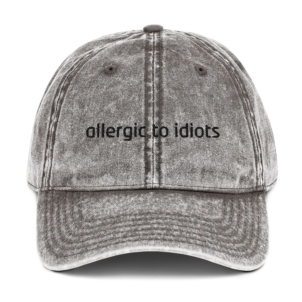 Allergic To Idiots Embroidered Vintage Cap - Image 9