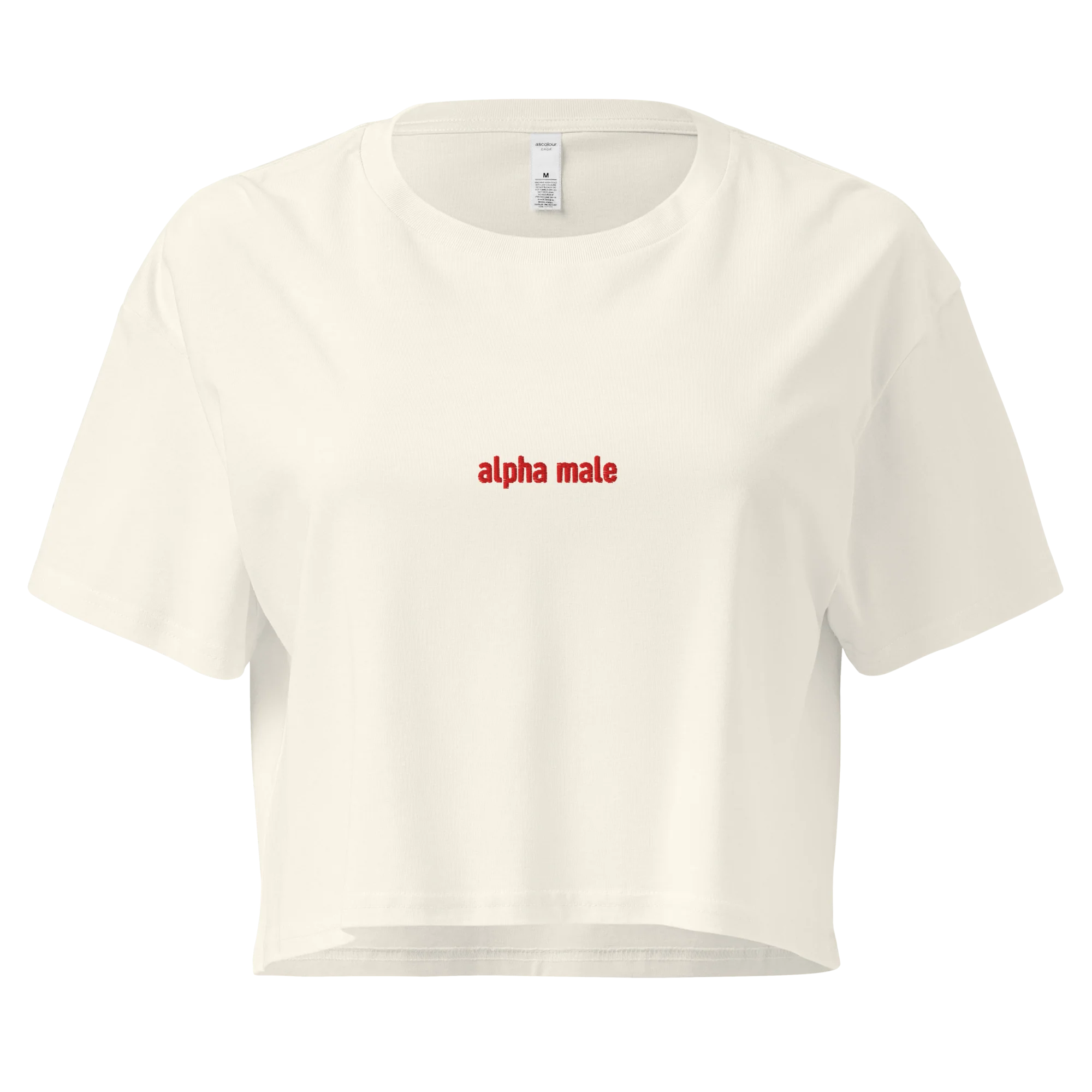 Alpha Male Feminist Embroidered Crop Tee - Image 3