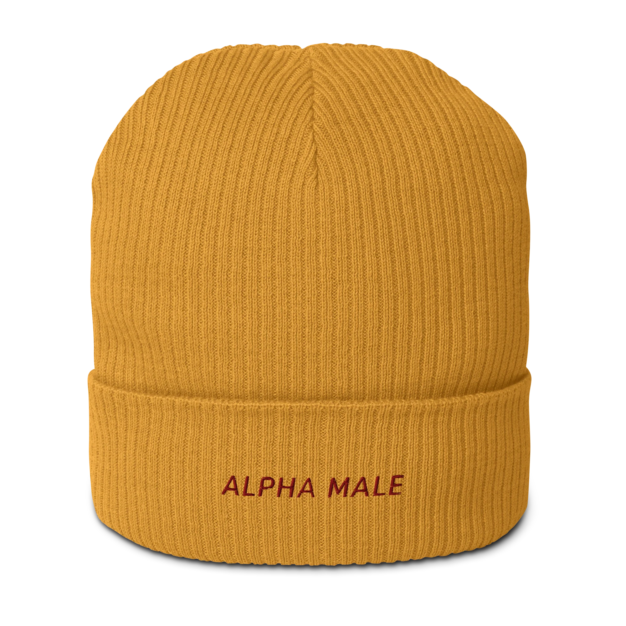 Alpha Male Feminist Embroidered Organic Ribbed Beanie - Image 3