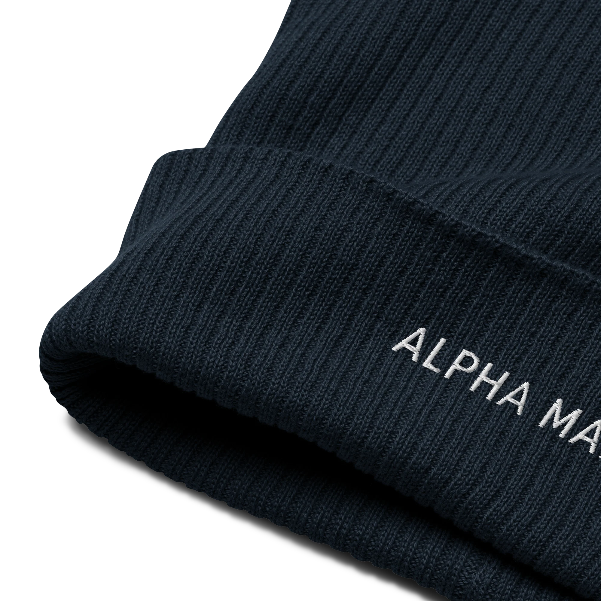 Alpha Male Feminist Embroidered Organic Ribbed Beanie - Image 5