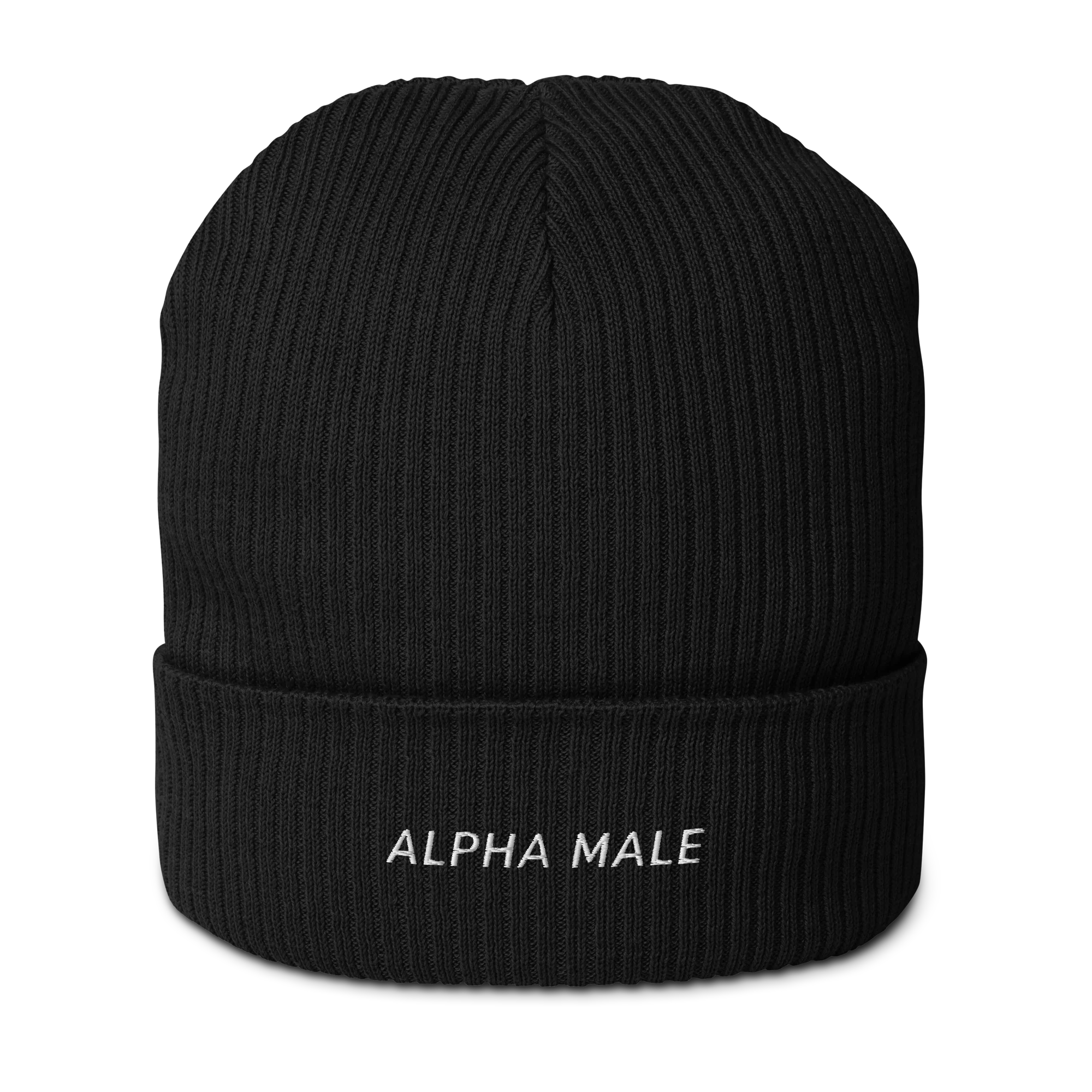 Alpha Male Feminist Embroidered Organic Ribbed Beanie - Image 9