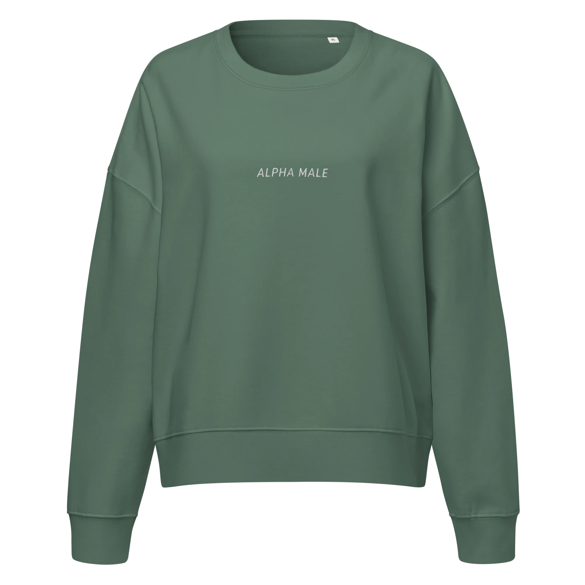 Alpha Male Feminist Embroidered Women’s Organic Sweatshirt - Image 5