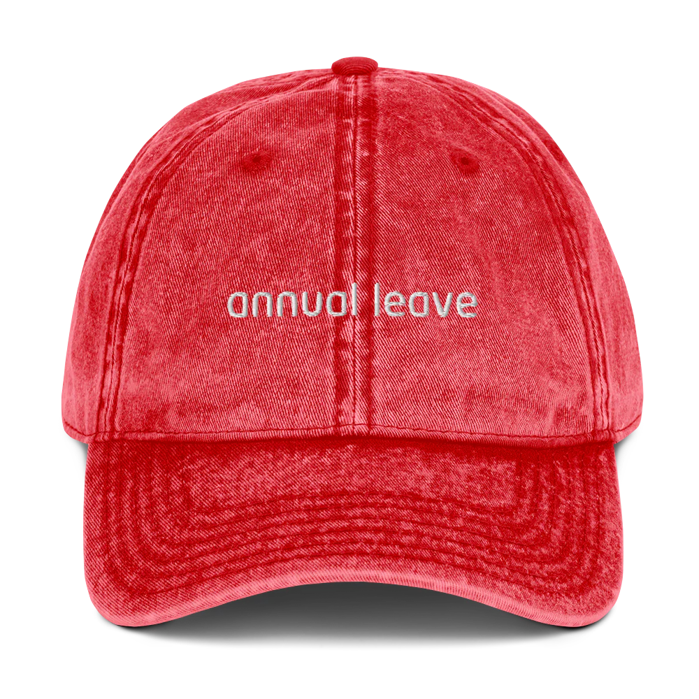 Annual Leave Embroidered Vintage Cap - Image 4