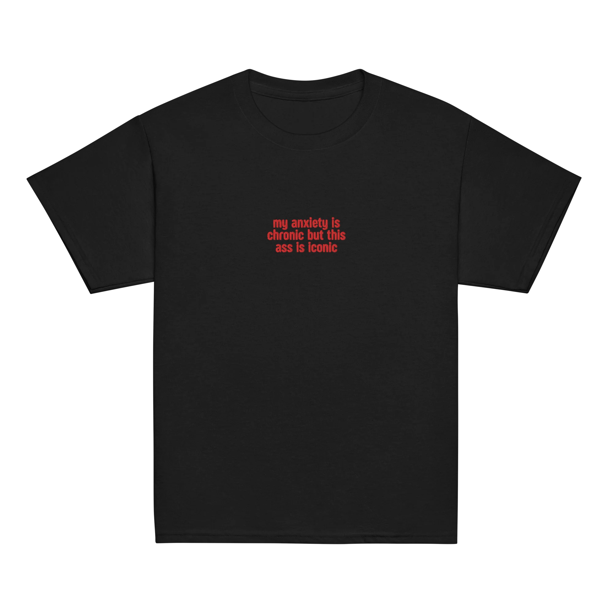 Anxiety Chronic Ass Iconic Embroidered Baby Tee - Image 11