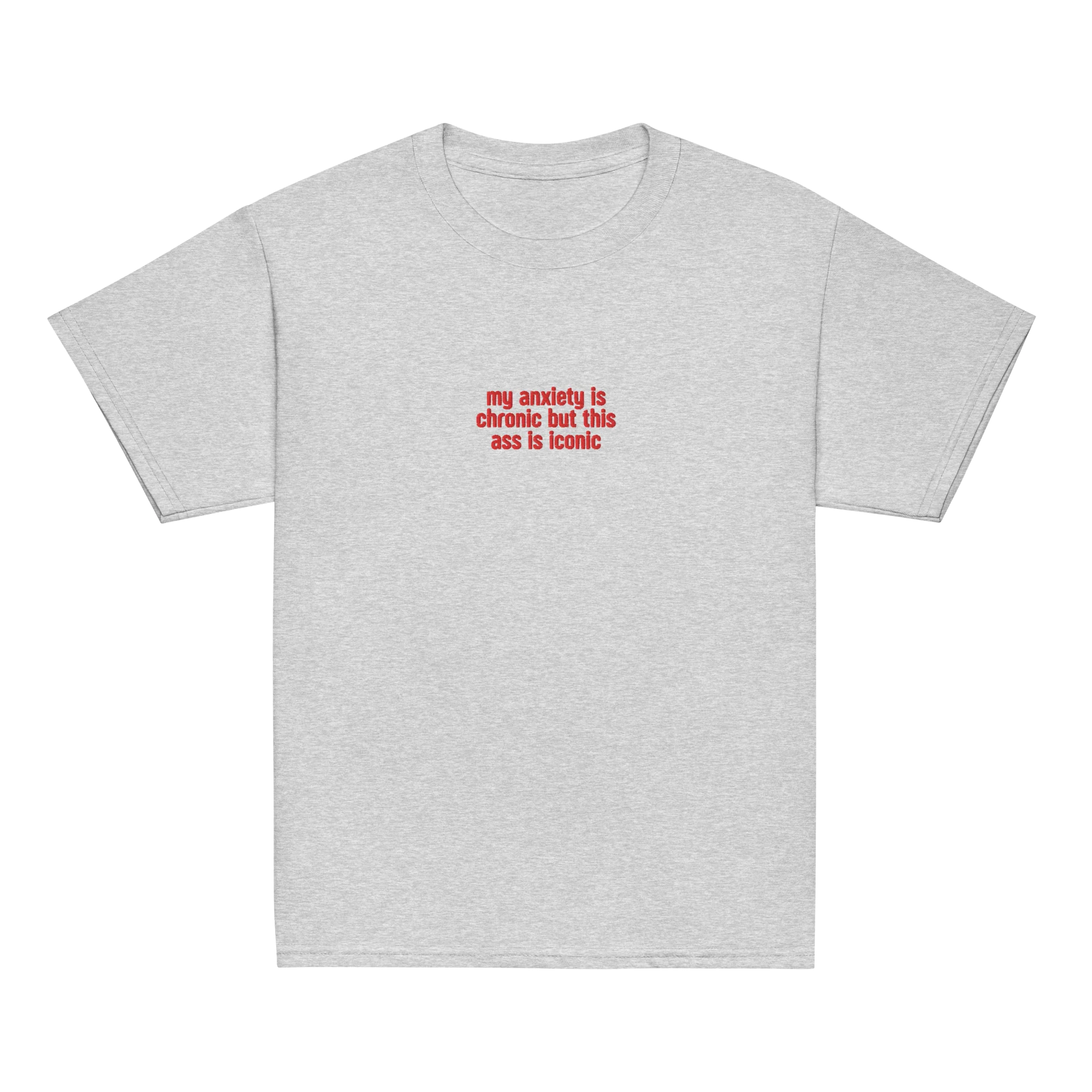 Anxiety Chronic Ass Iconic Embroidered Baby Tee - Image 8