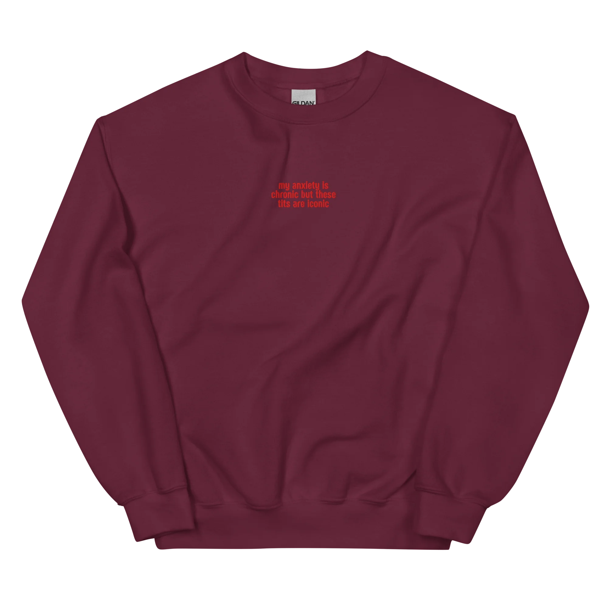 Anxiety Chronic Tits Iconic Embroidered Sweatshirt - Image 10