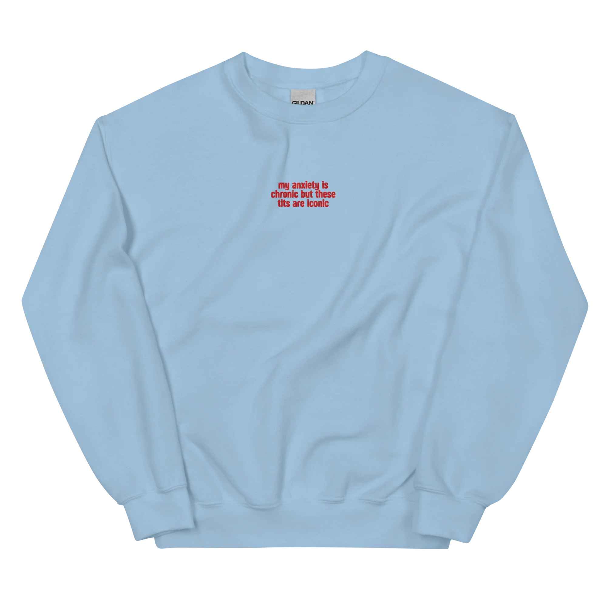 Anxiety Chronic Tits Iconic Embroidered Sweatshirt - Image 6