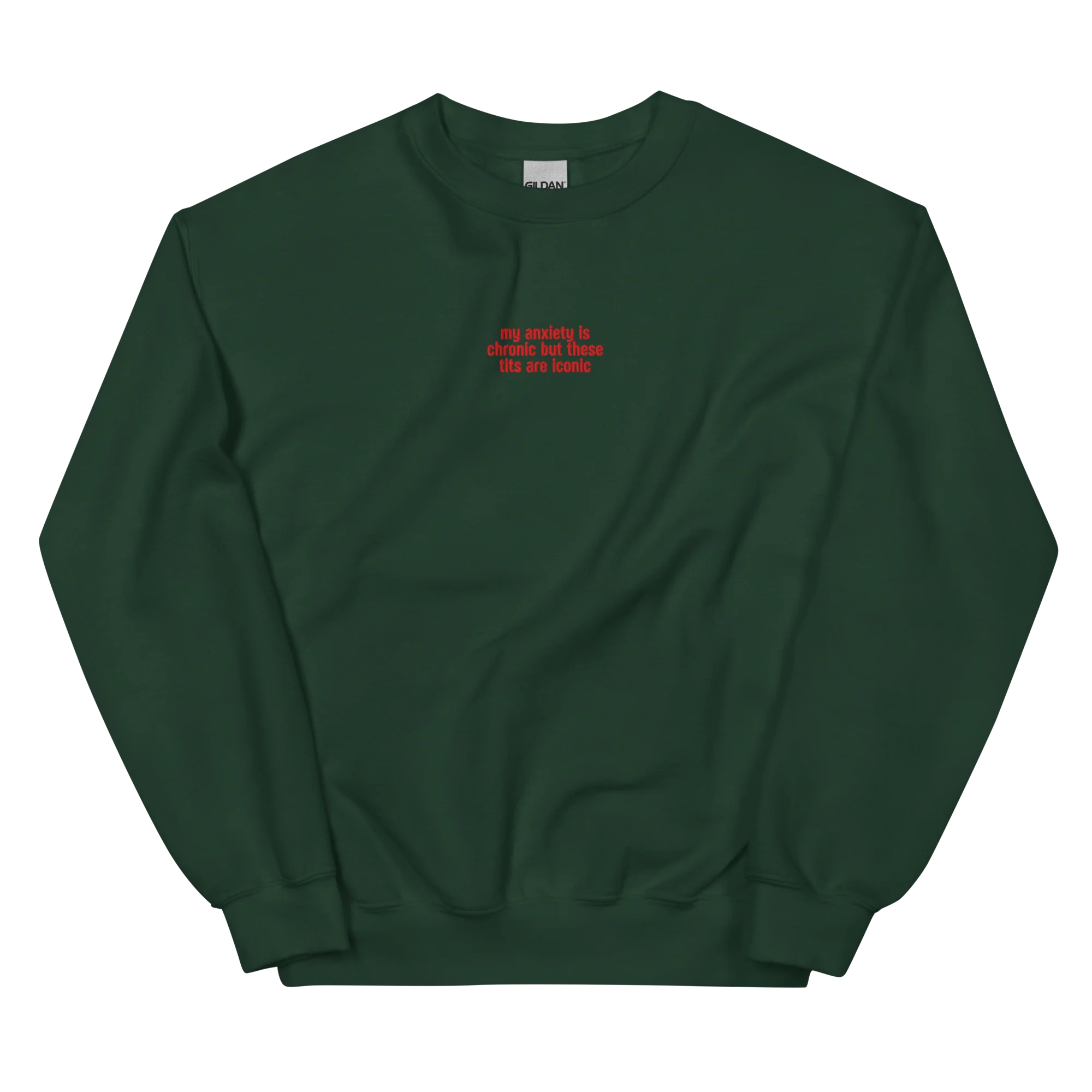 Anxiety Chronic Tits Iconic Embroidered Sweatshirt - Image 8