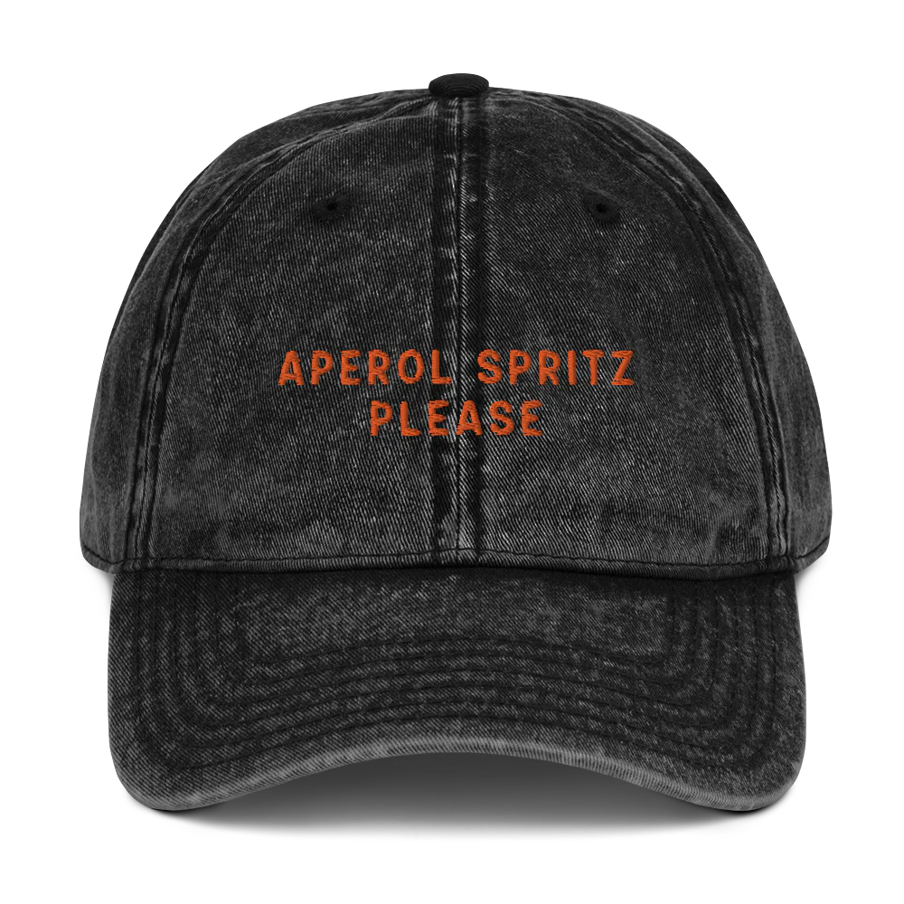 Aperol Spritz Please Embroidered Vintage Cap