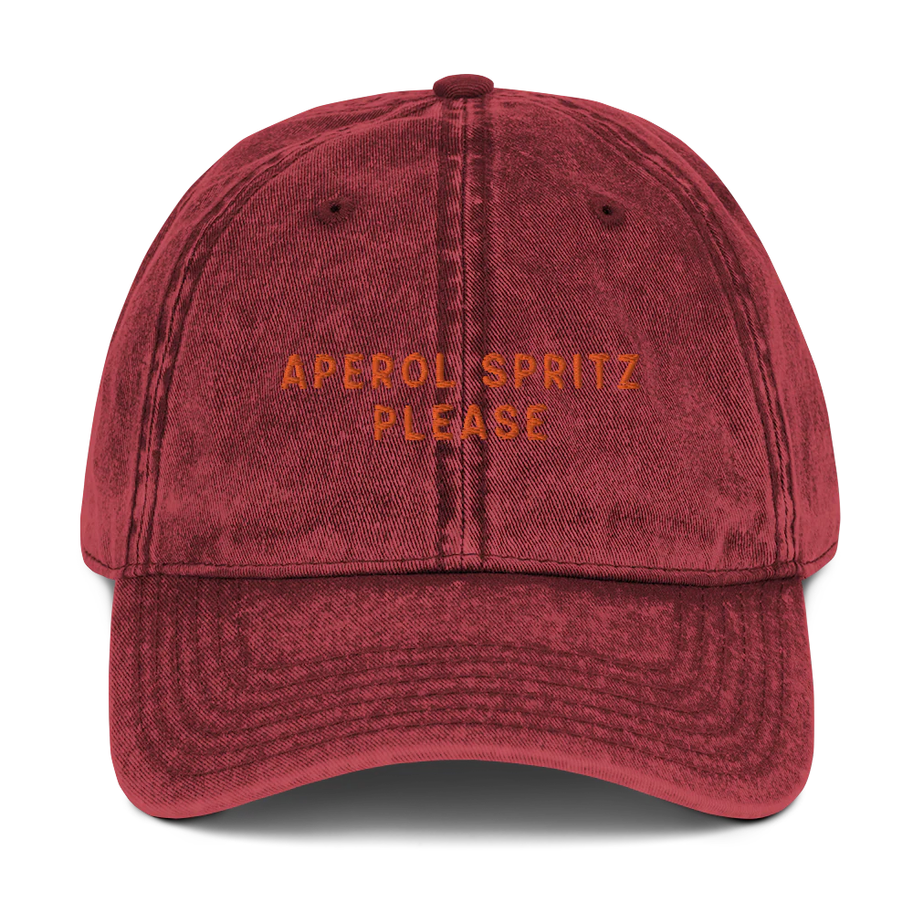 Aperol Spritz Please Embroidered Vintage Cap - Image 8