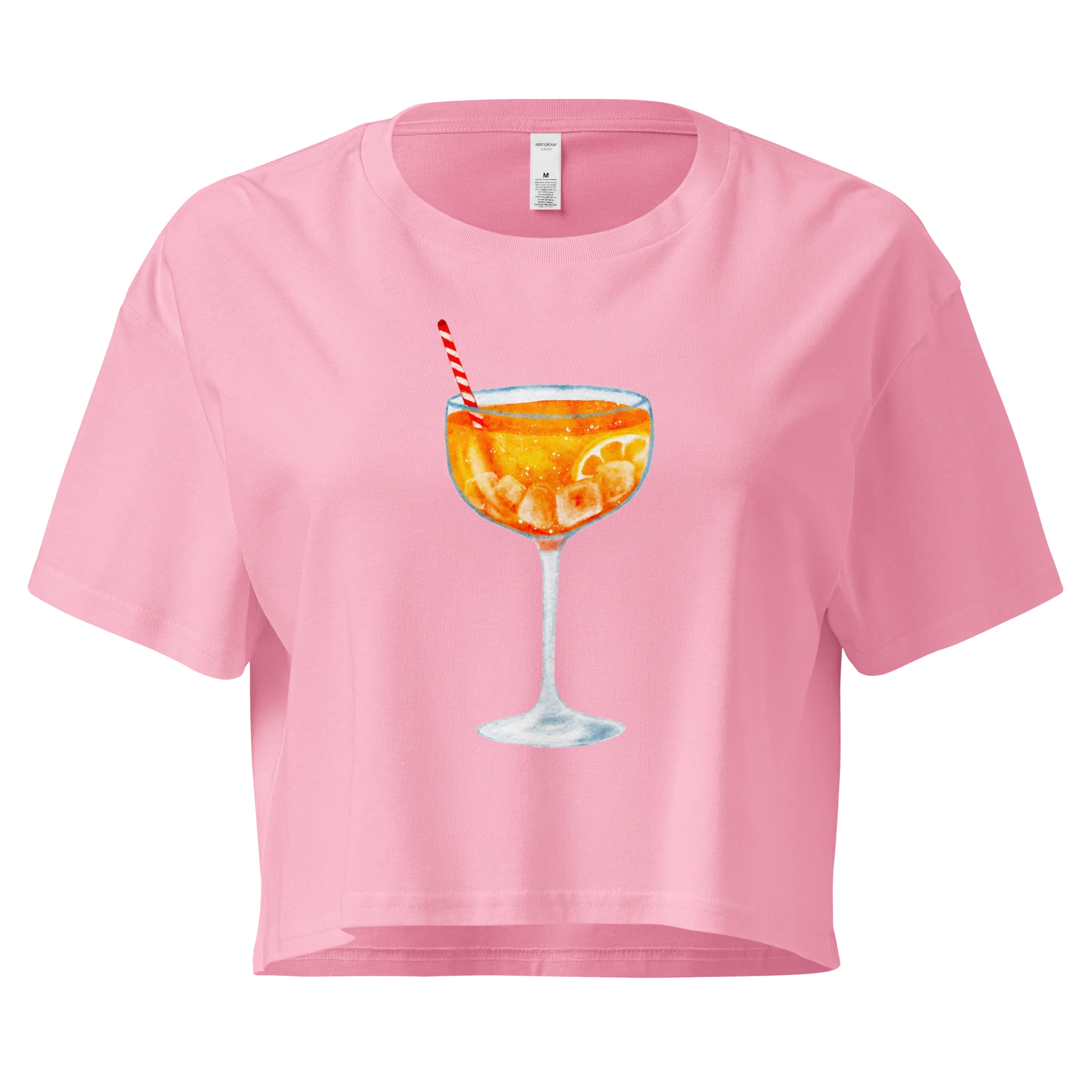 Aperol Spritz Watercolor Crop Tee - Image 4