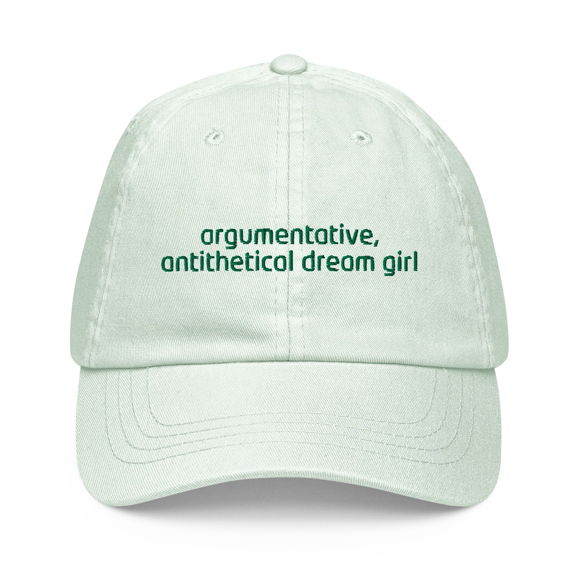 Argumentative, Antithetical Dream Girl Embroidered Pastel Baseball Cap - Image 5