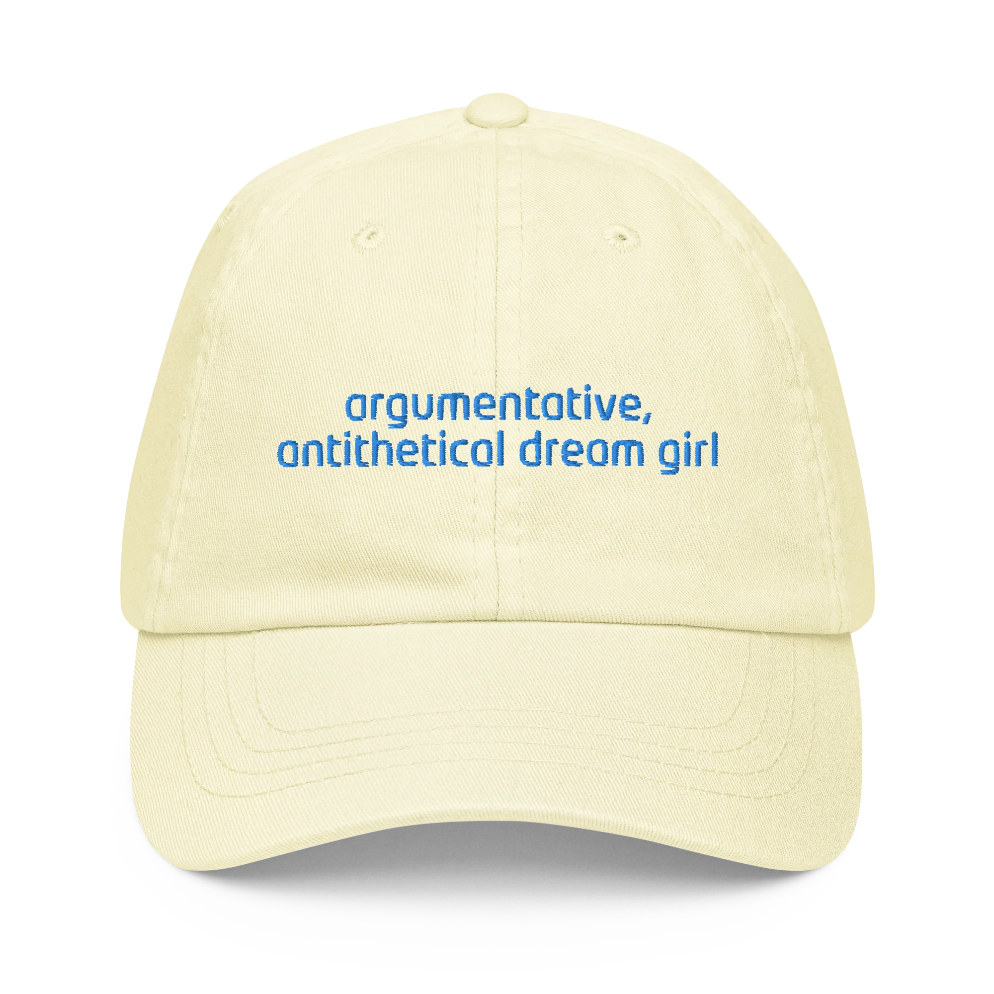 Argumentative, Antithetical Dream Girl Embroidered Pastel Baseball Cap - Image 8