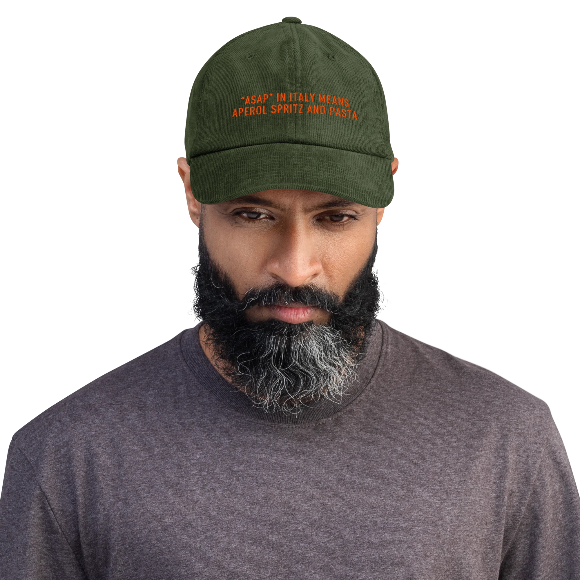 ASAP Italy Aperol Spritz and Pasta Embroidered Corduroy Hat - Image 11