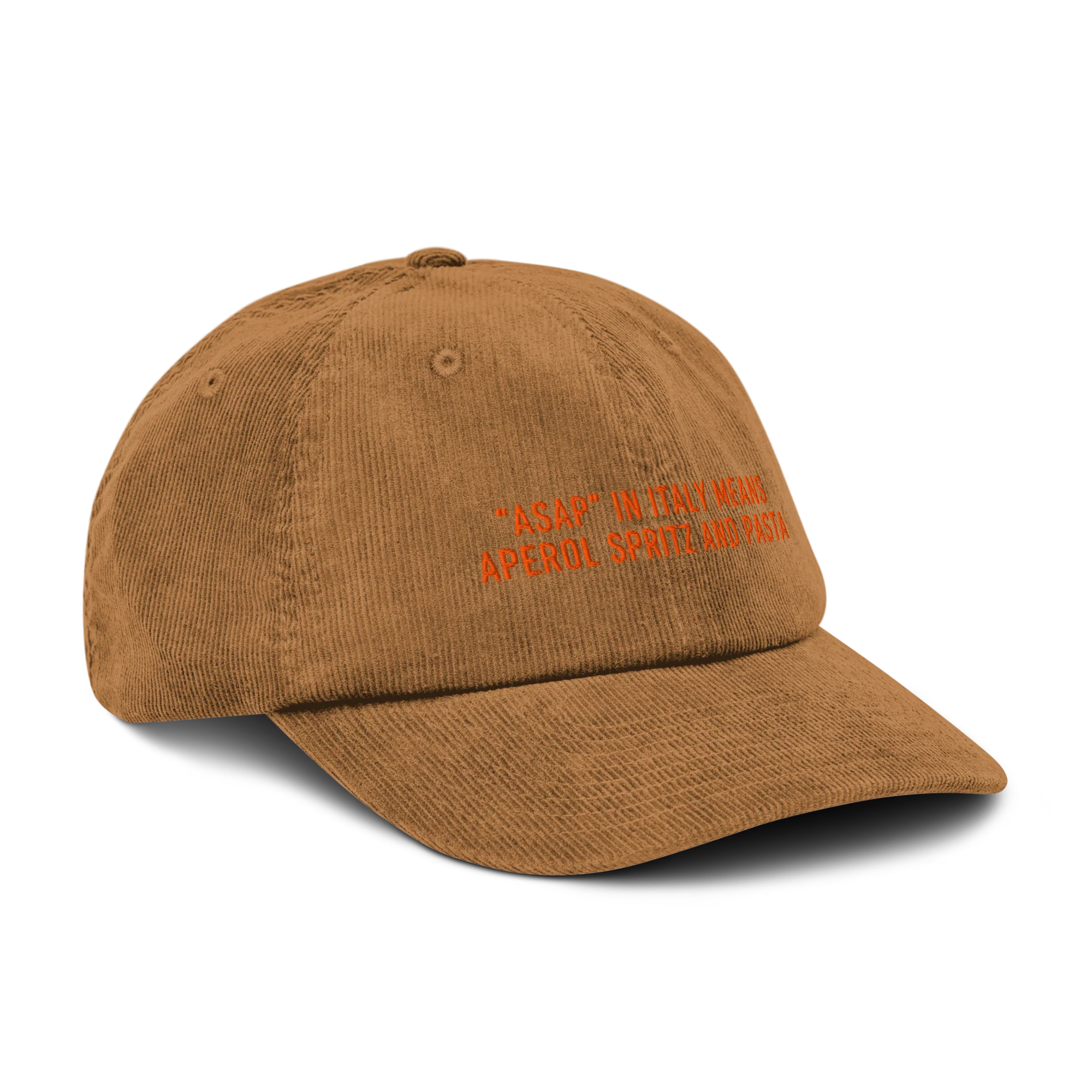 ASAP Italy Aperol Spritz and Pasta Embroidered Corduroy Hat - Image 4