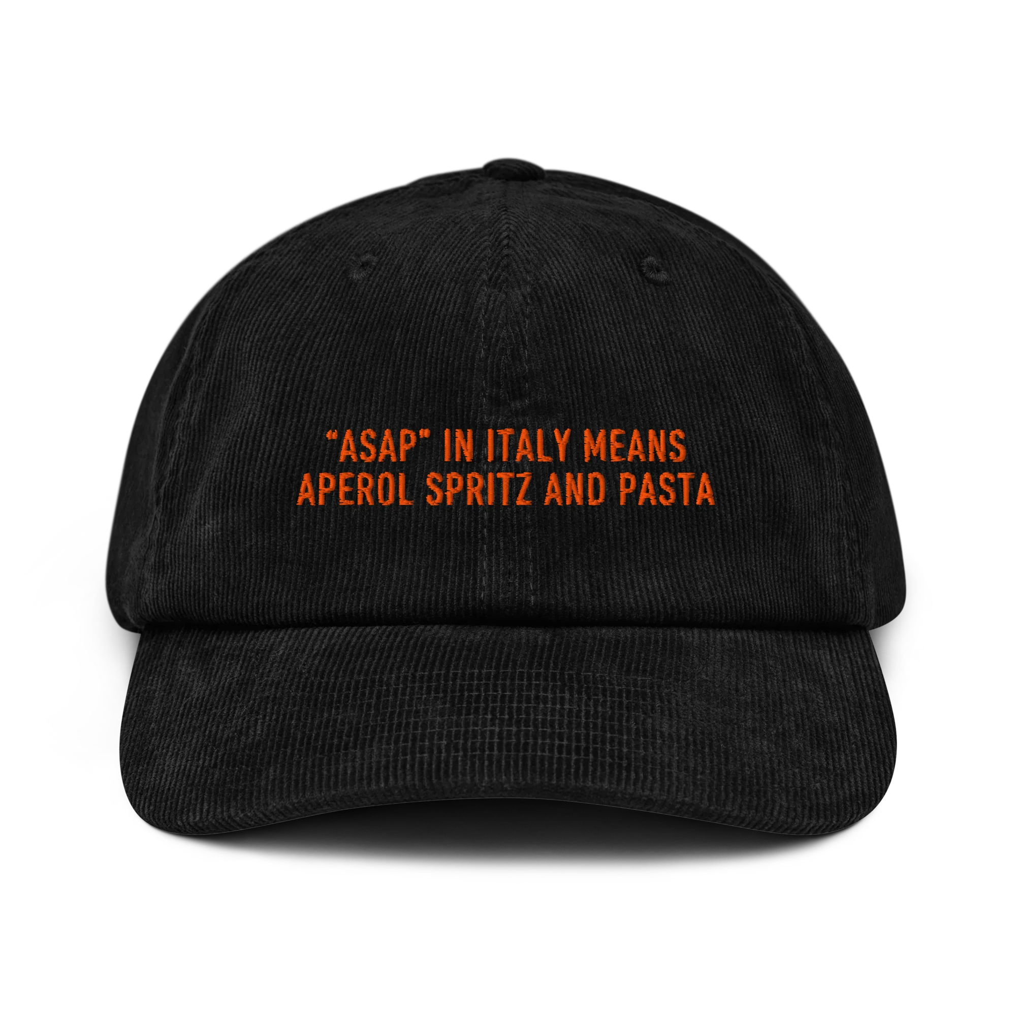 ASAP Italy Aperol Spritz and Pasta Embroidered Corduroy Hat - Image 7