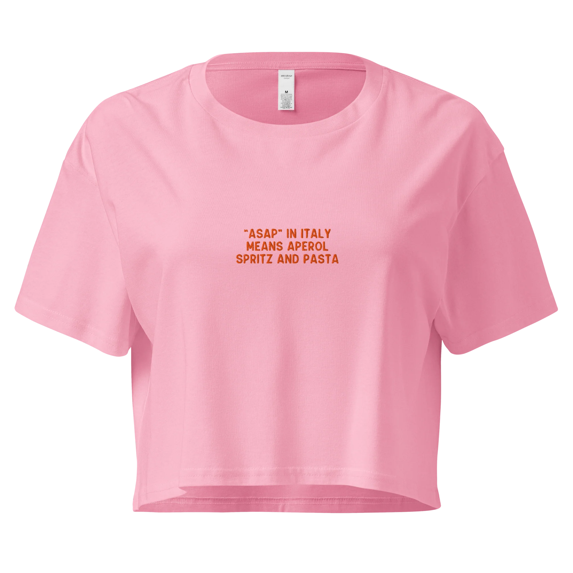 ASAP Italy Aperol Spritz and Pasta Embroidered Crop Tee - Image 7