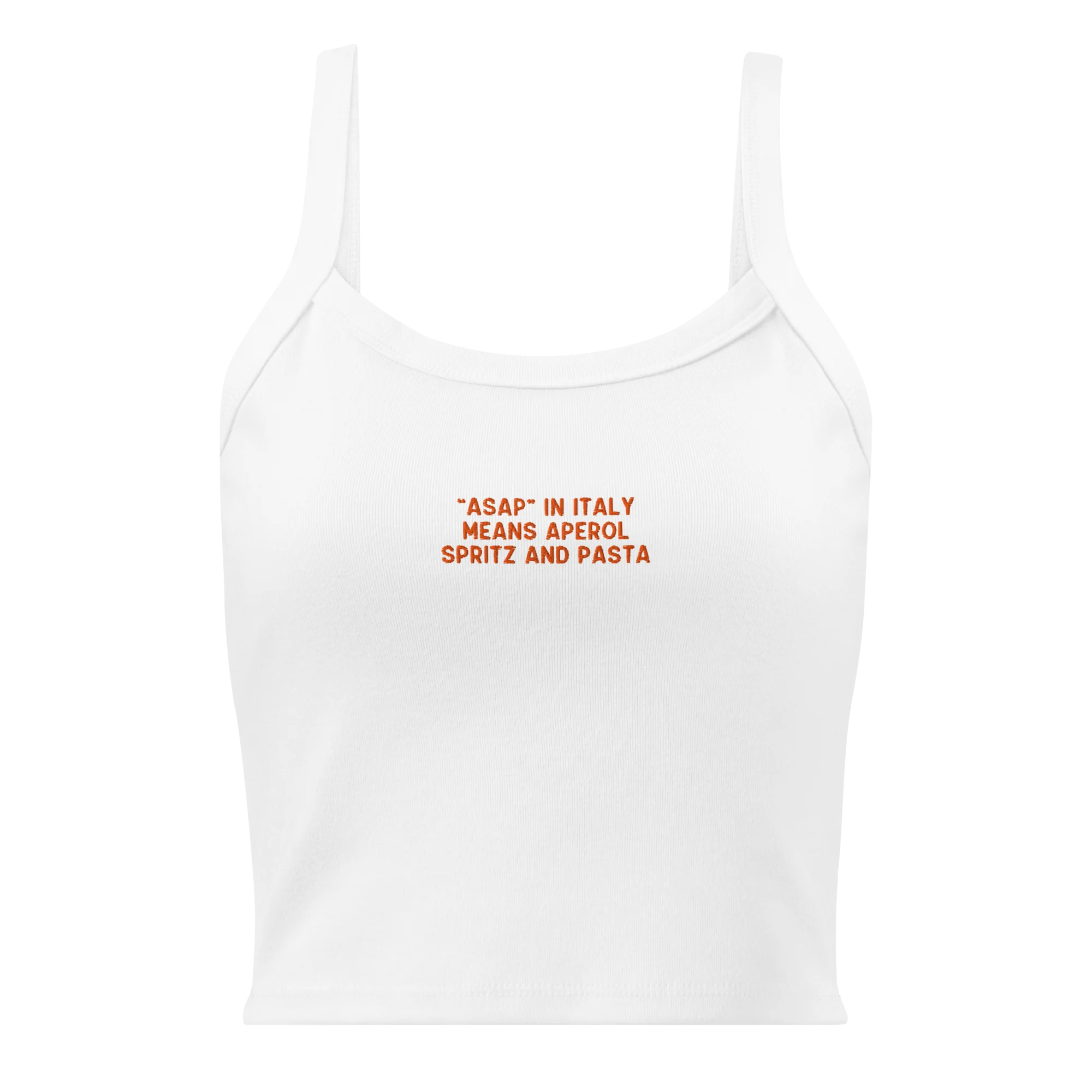 ASAP Italy Aperol Spritz and Pasta Embroidered Rib Tank Top - Image 3