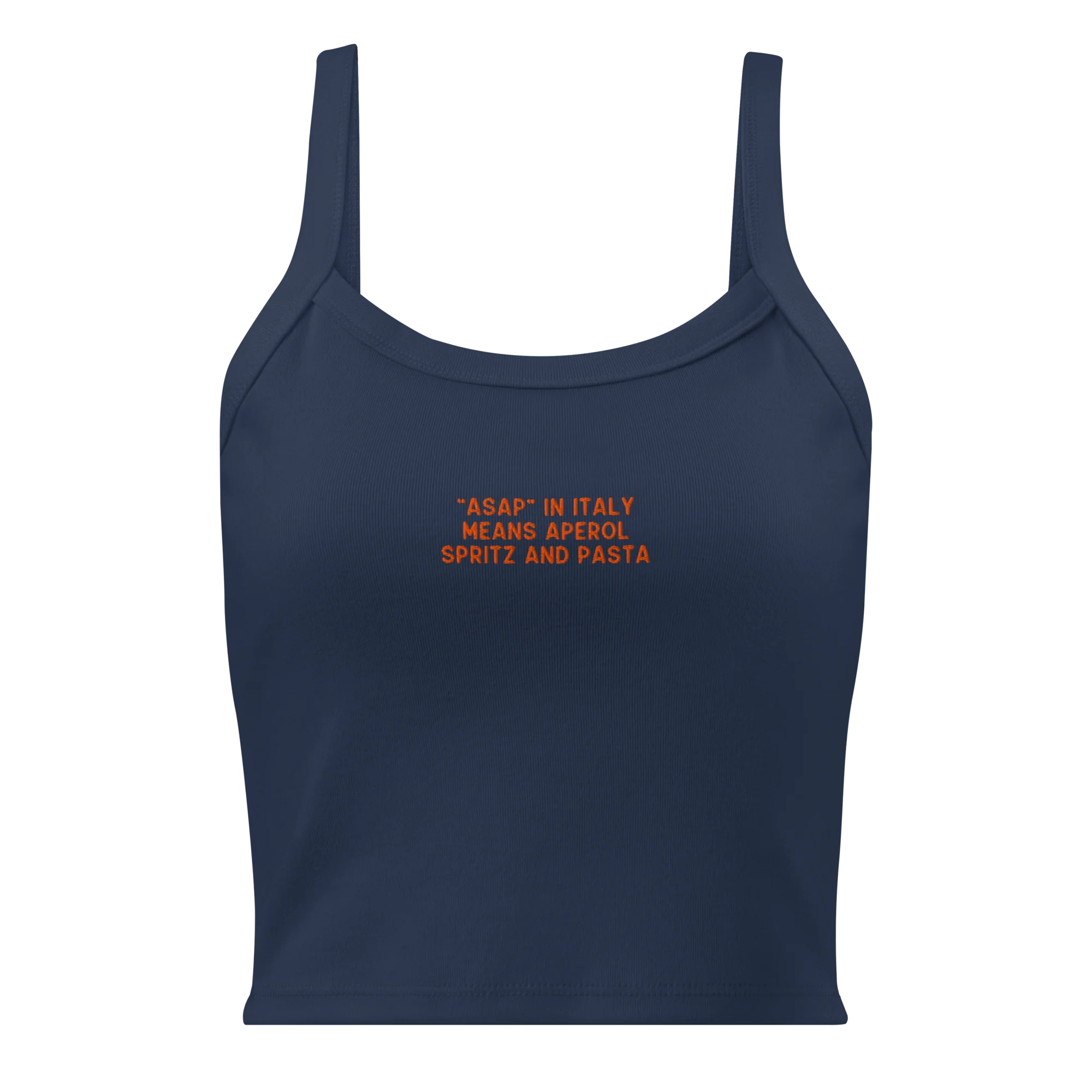 ASAP Italy Aperol Spritz and Pasta Embroidered Rib Tank Top - Image 4