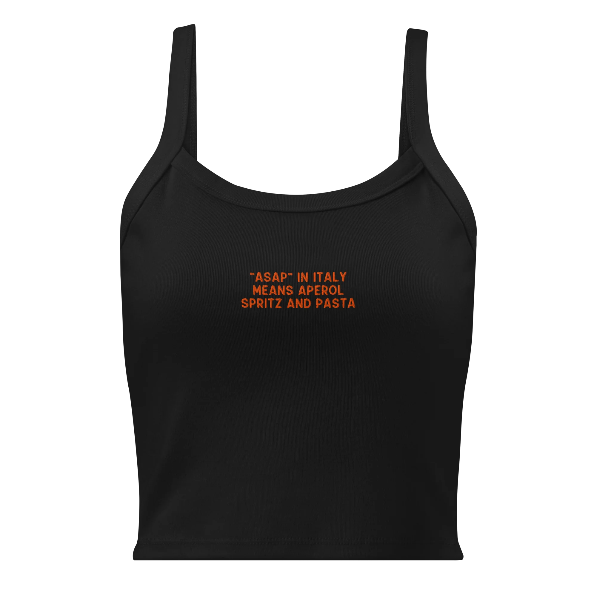 ASAP Italy Aperol Spritz and Pasta Embroidered Rib Tank Top - Image 7
