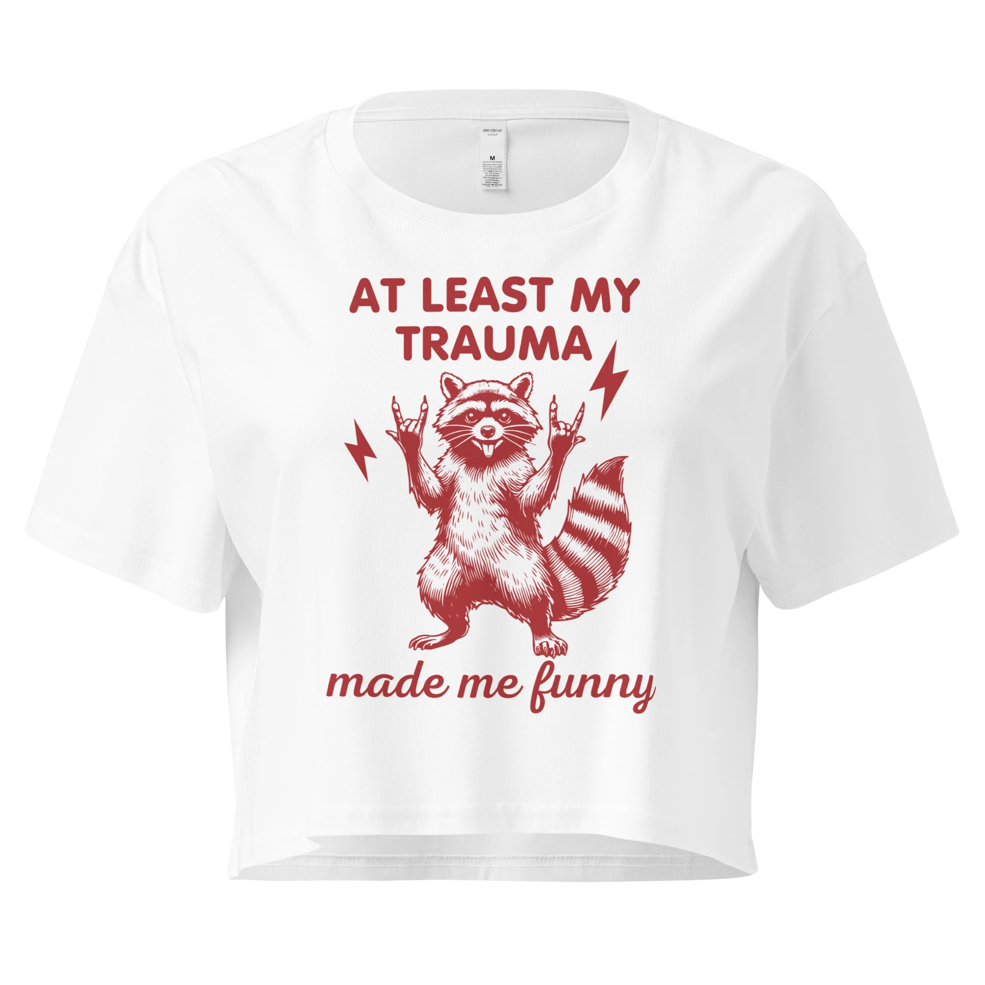 At Least My Trauma Made Me Funny Crop Tee - Image 3