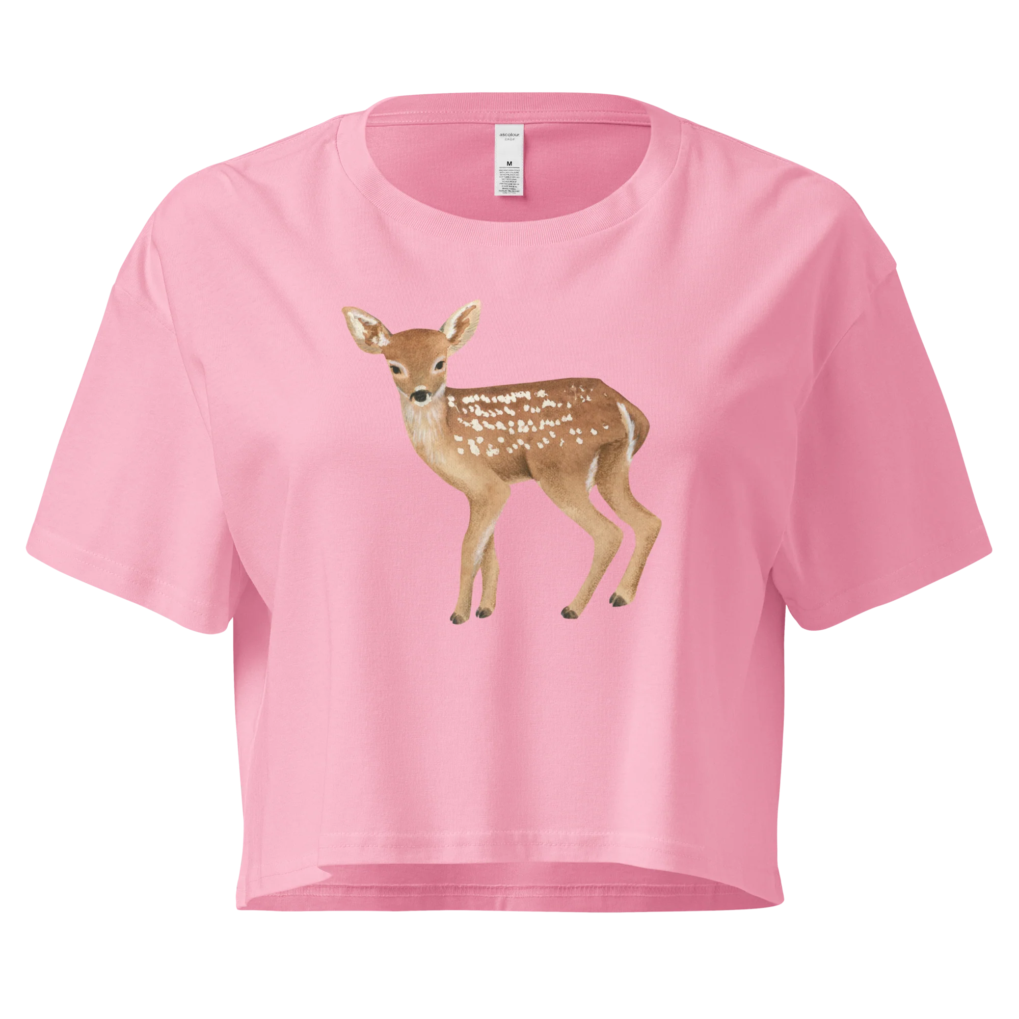 Bambi Deer Watercolor Crop Tee - Image 7