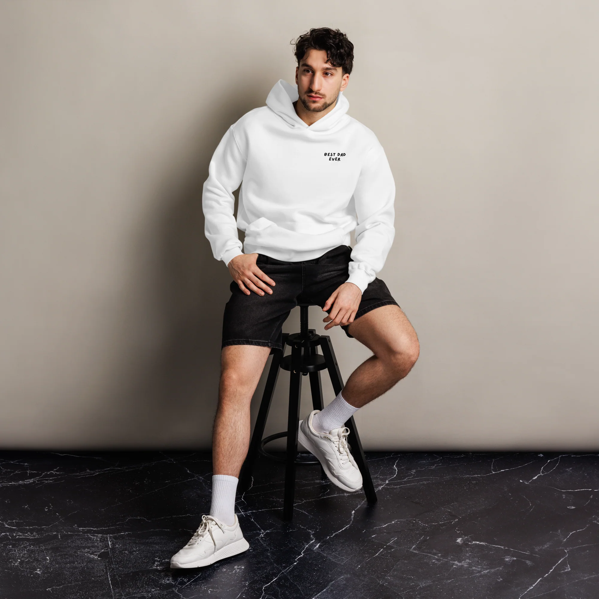 Best Dad Ever Embroidered Premium Oversized Hoodie - Image 2
