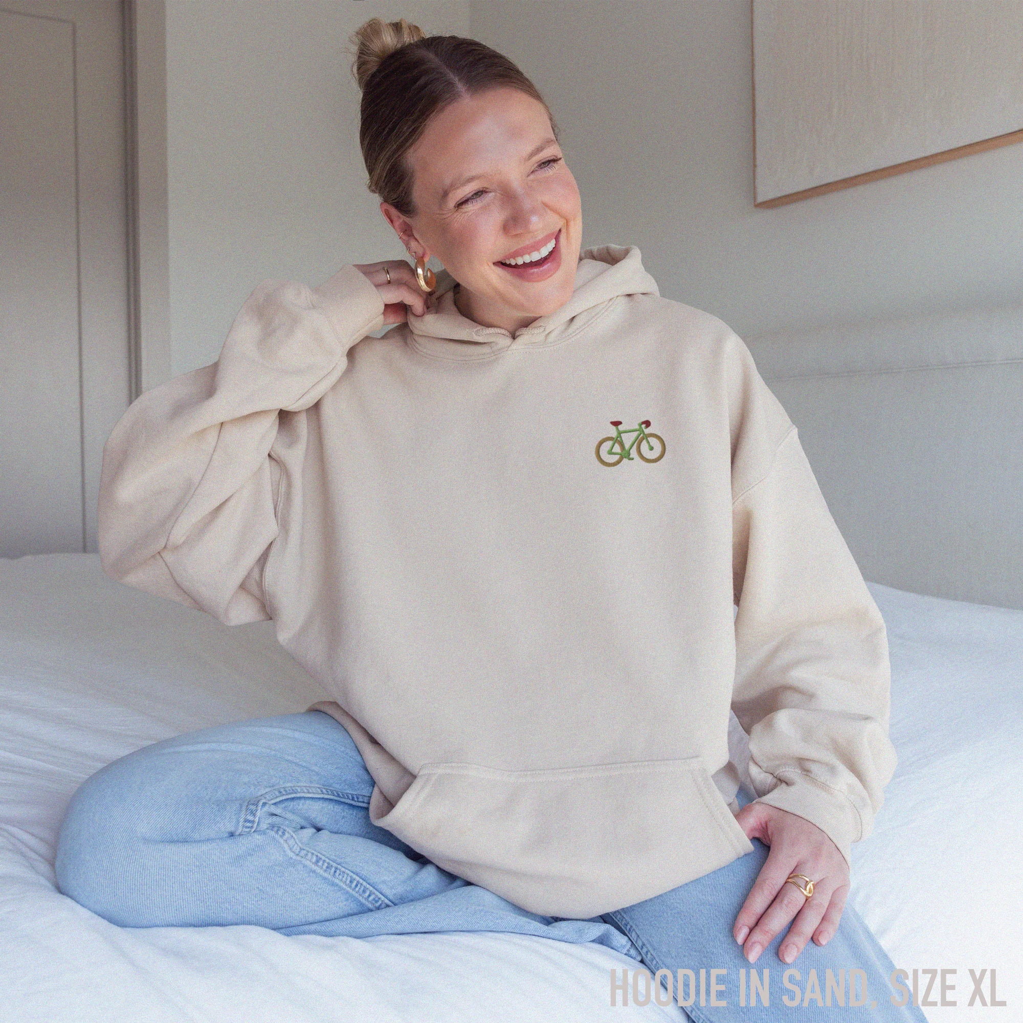 Bicycle Cyclist Embroidered Hoodie - Image 6