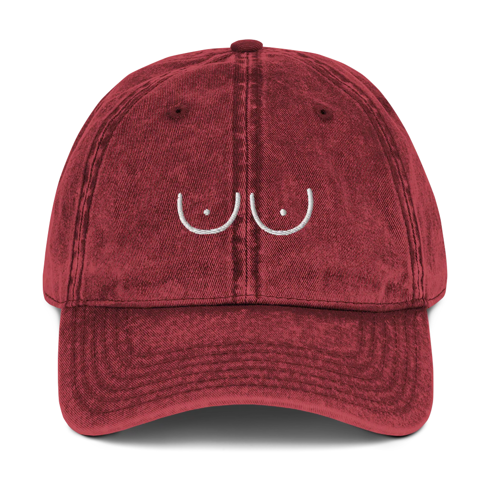 Boobs Feminist Embroidered Vintage Cap