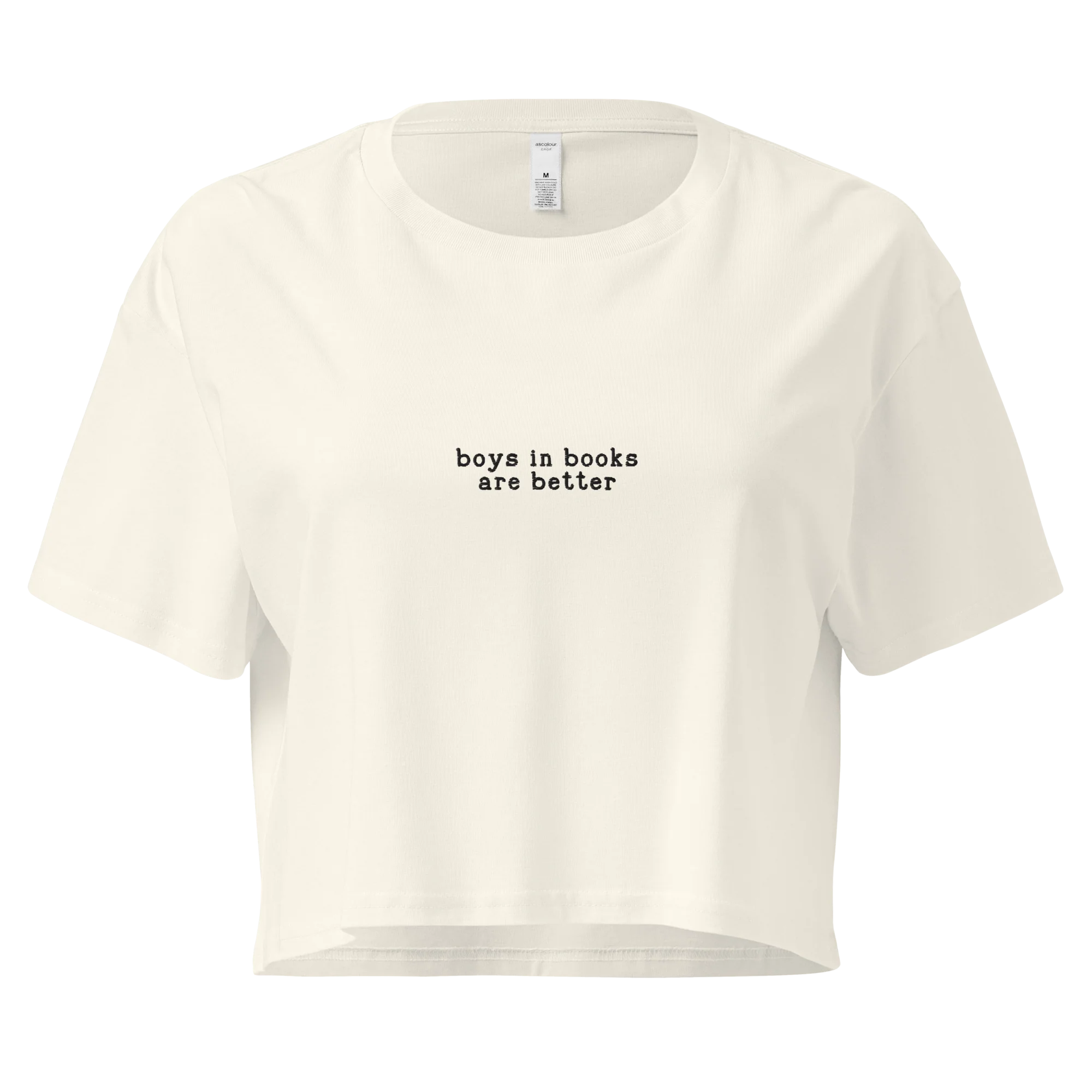 Boys in Books are Better Embroidered Crop Tee - Image 4