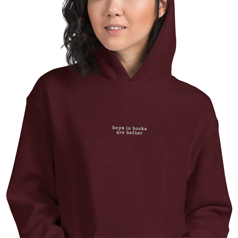Boys in Books are Better Embroidered Hoodie - Image 8