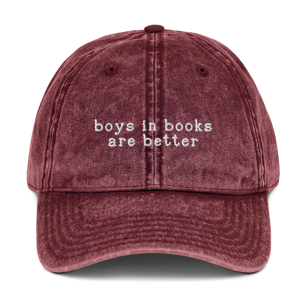 Boys in Books are Better Embroidered Vintage Cap