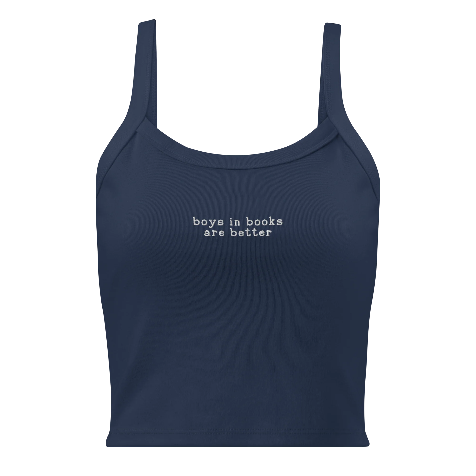 Boys in Books are Better Rib Embroidered Tank Top - Image 3