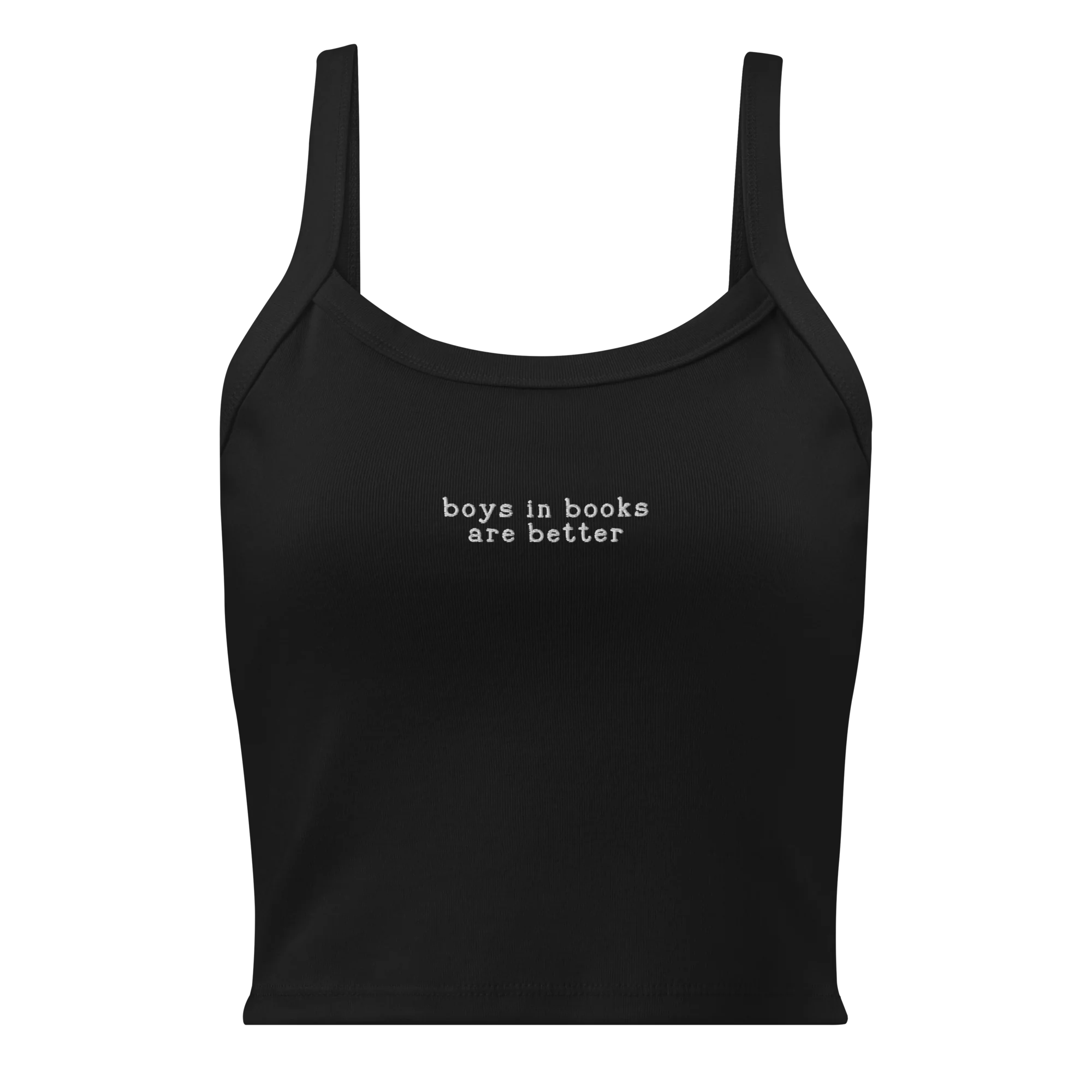 Boys in Books are Better Rib Embroidered Tank Top - Image 4