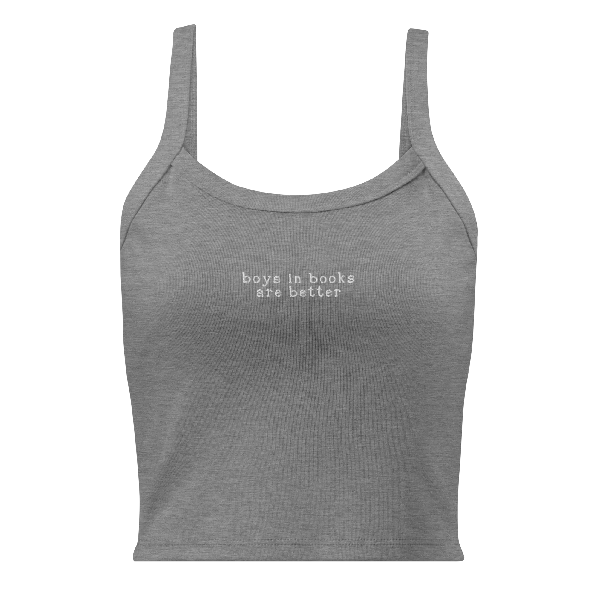 Boys in Books are Better Rib Embroidered Tank Top - Image 8