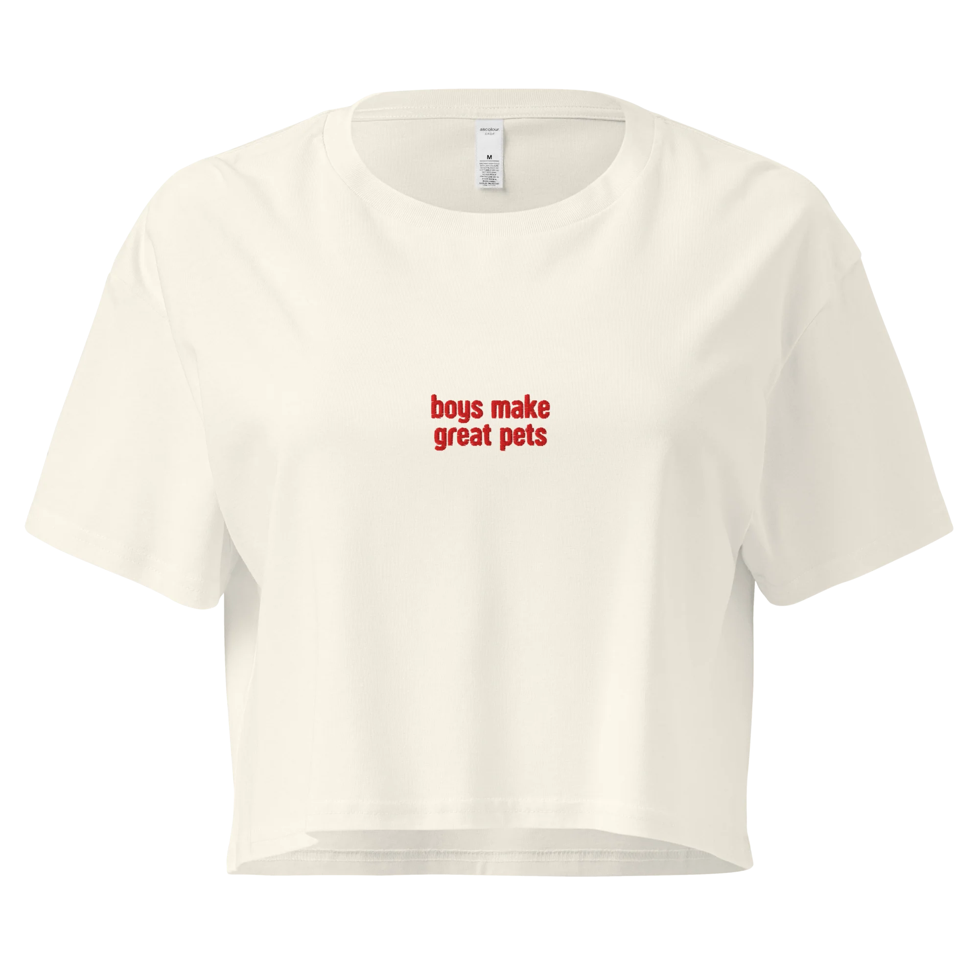Boys Make Great Pets Embroidered Crop Tee - Image 3